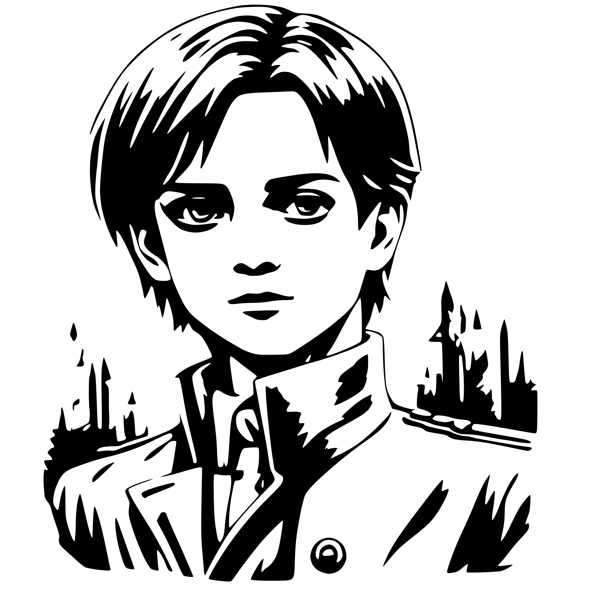 AI-generated SVG of a Levi Ackerman Erwinb smith Händchen halten AI-generated SVG of a Levi Ackerman Erwinb smith Händchen halten