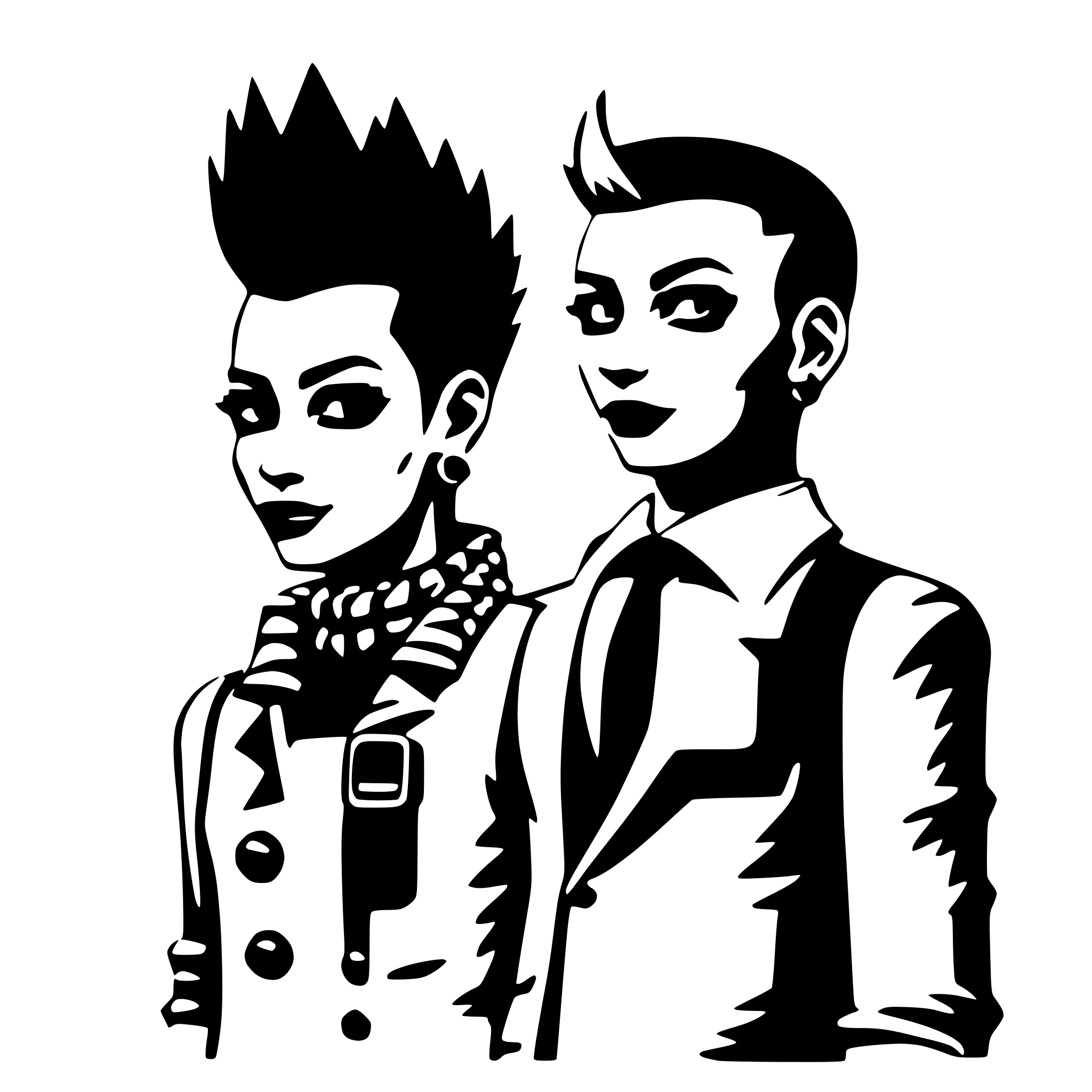 AI-generated SVG of a fun cartoon character. punk girl, pink mohawk, wearing a business suit AI-generated SVG of a fun cartoon character. punk girl, pink mohawk, wearing a business suit