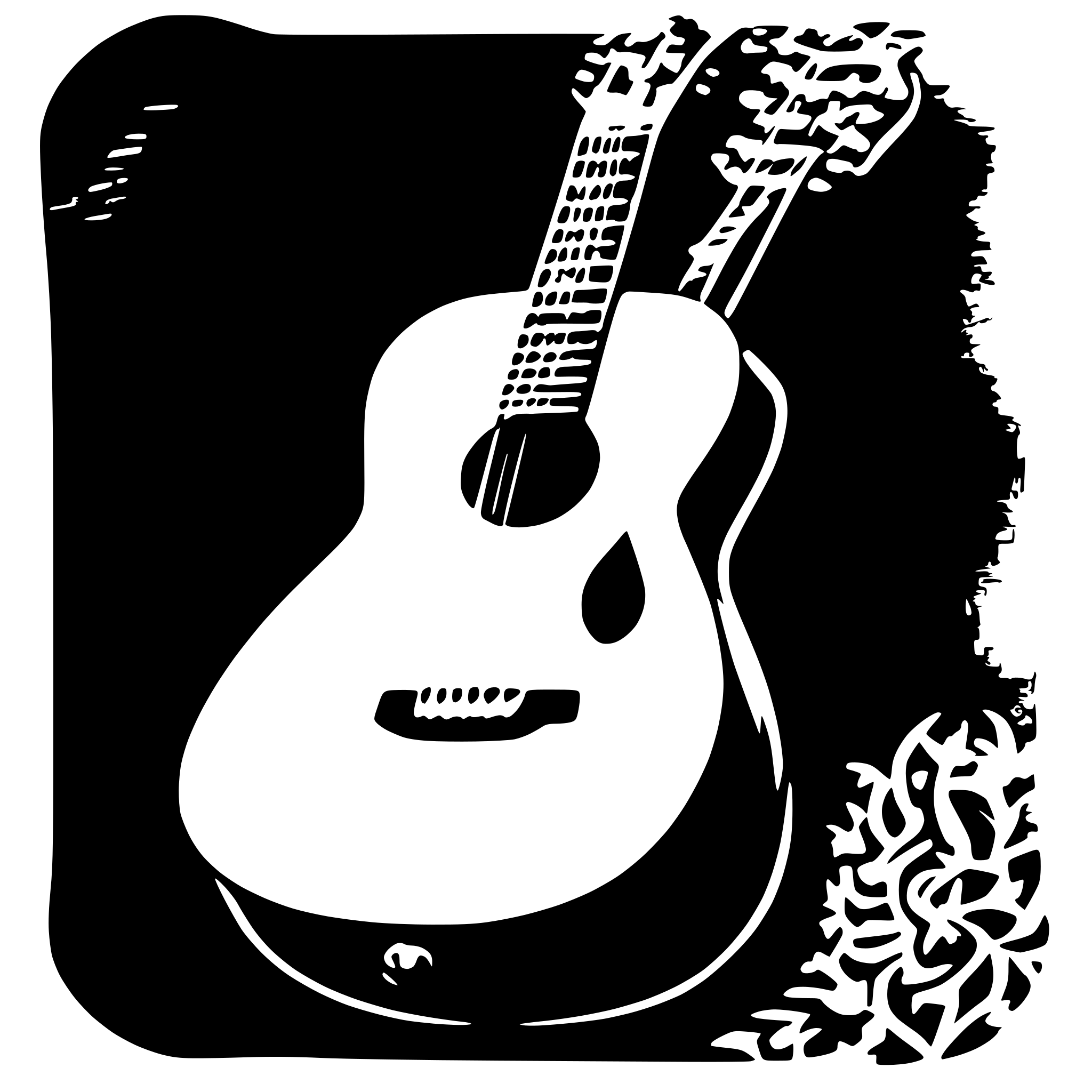AI-generated SVG of 'Stencil guitar'