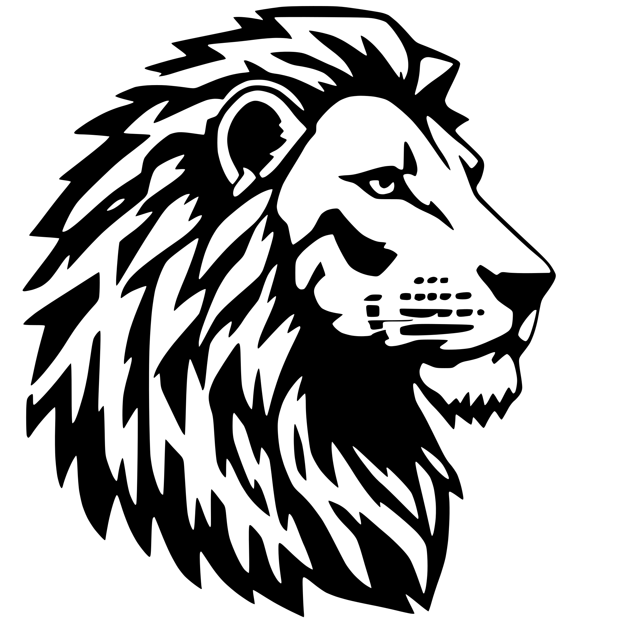 AI-generated SVG of 'lion profil monochrome tribal pixel art'