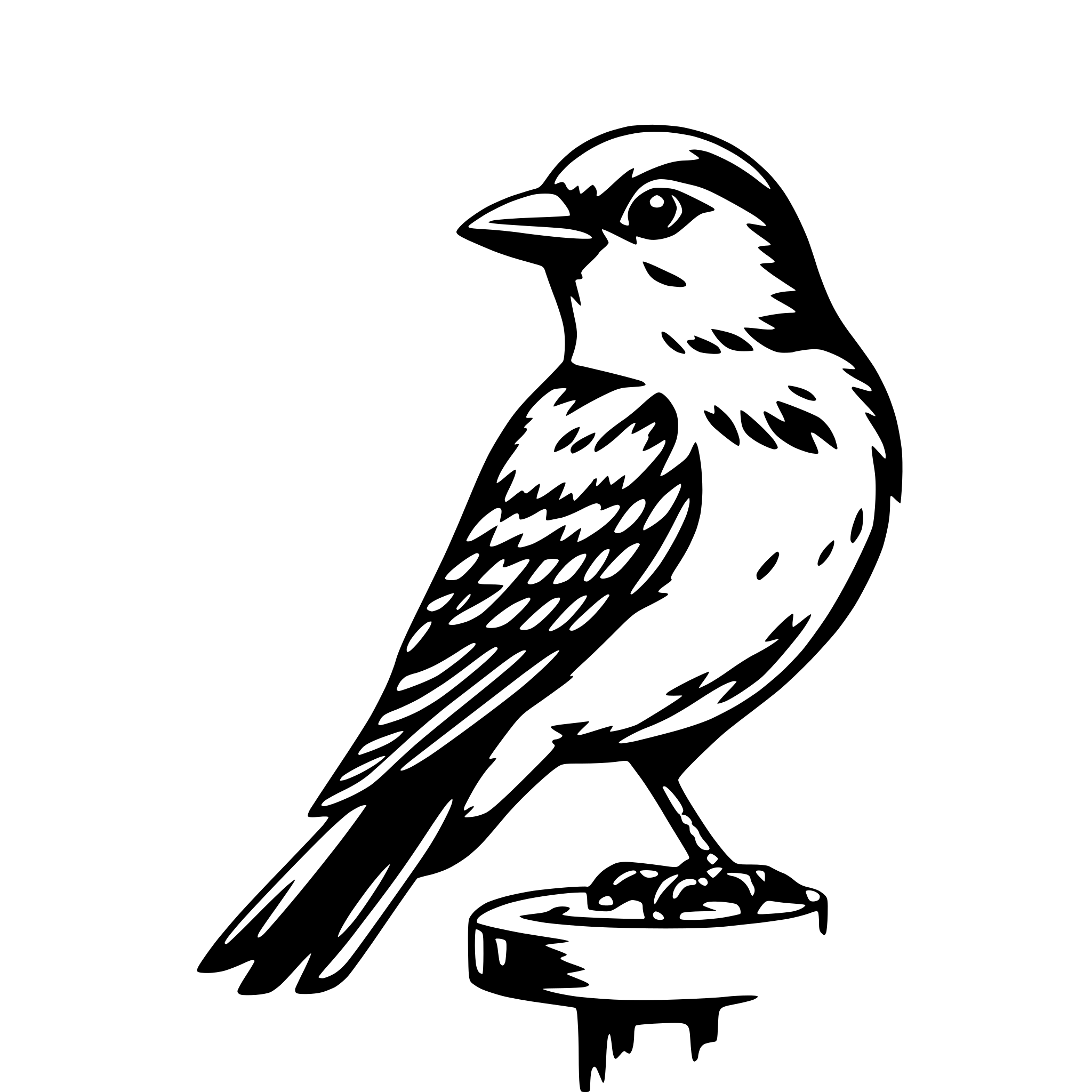 AI-generated SVG of a bird chirping