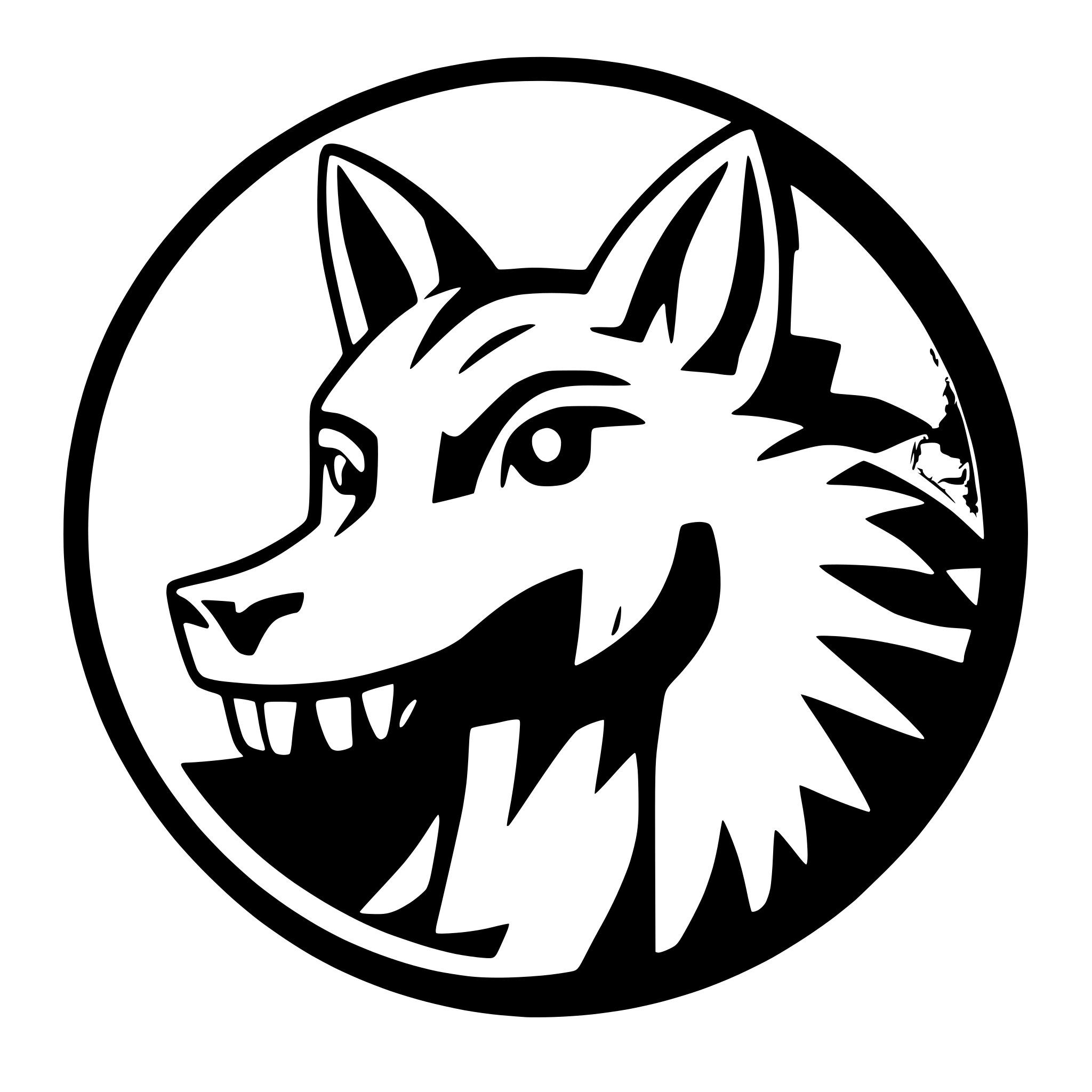 AI-generated SVG of a Coyote face with open mouth.