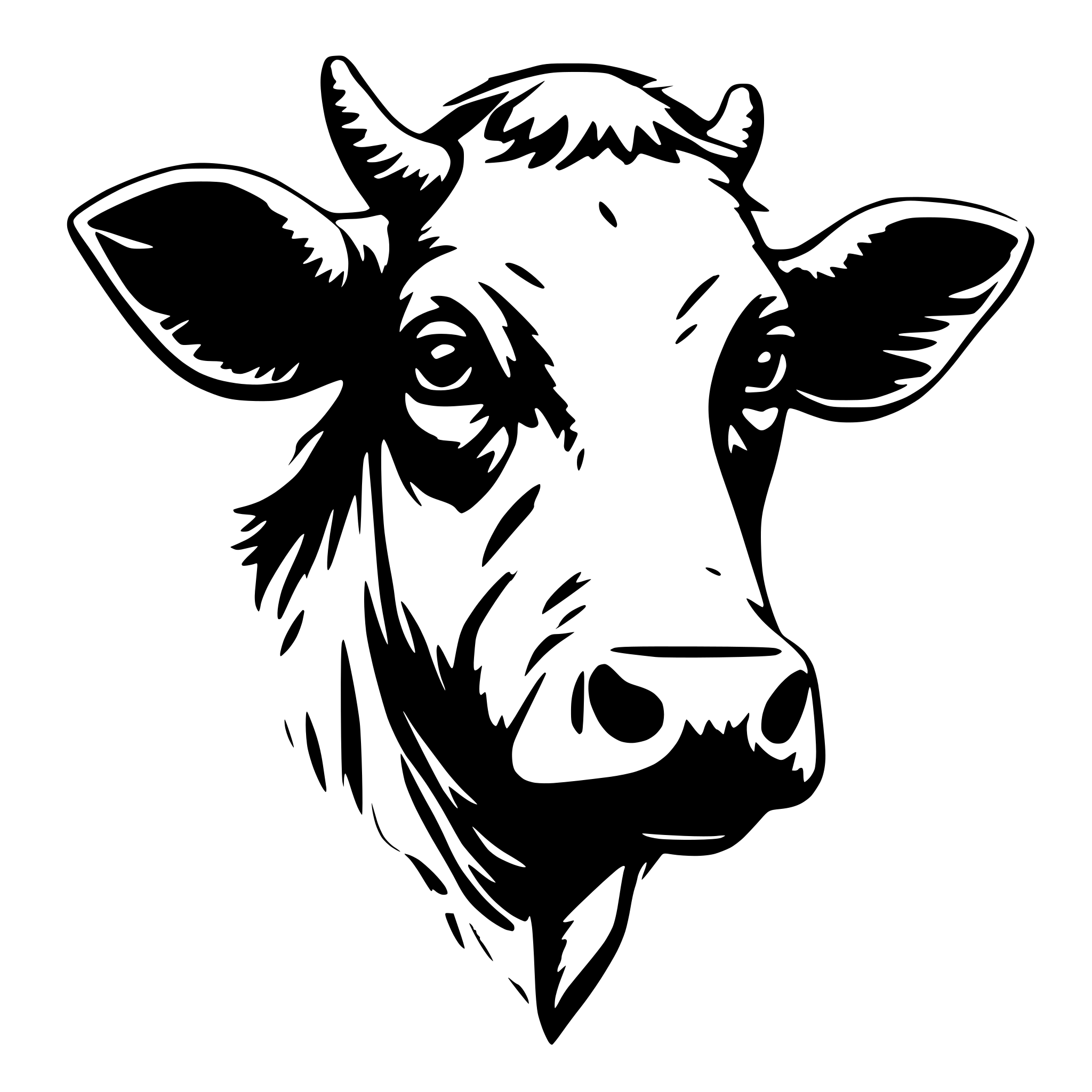 AI-generated SVG of 'green cow head'