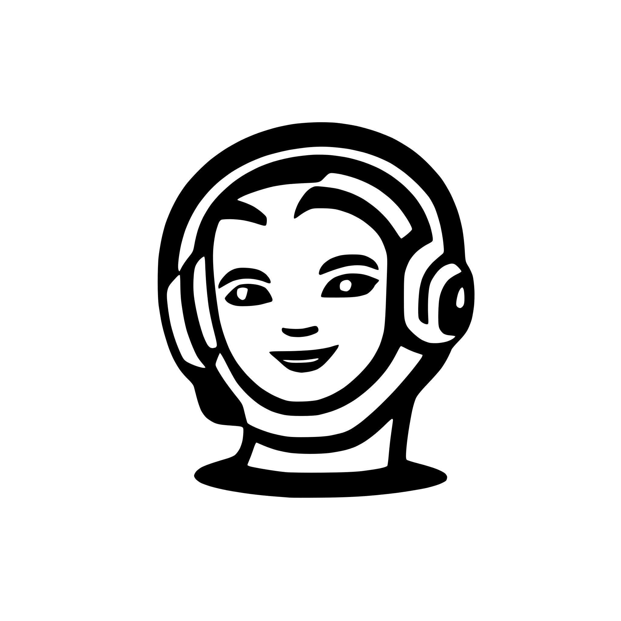 AI-generated SVG of a generate a logo for my mobile app.  should look simplistic and we should use the earth icon and the headset on the right side to look like the letter "g"