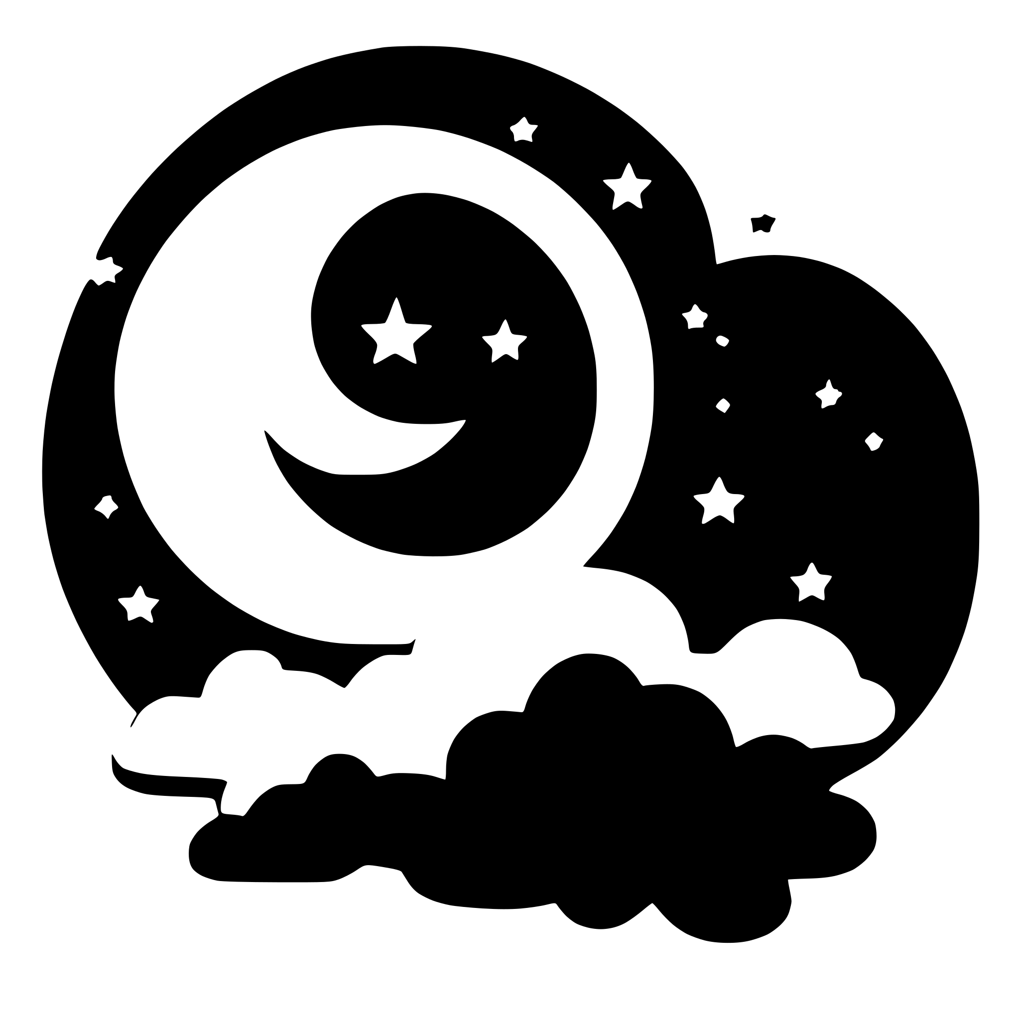 AI-generated SVG of a Stars and moon