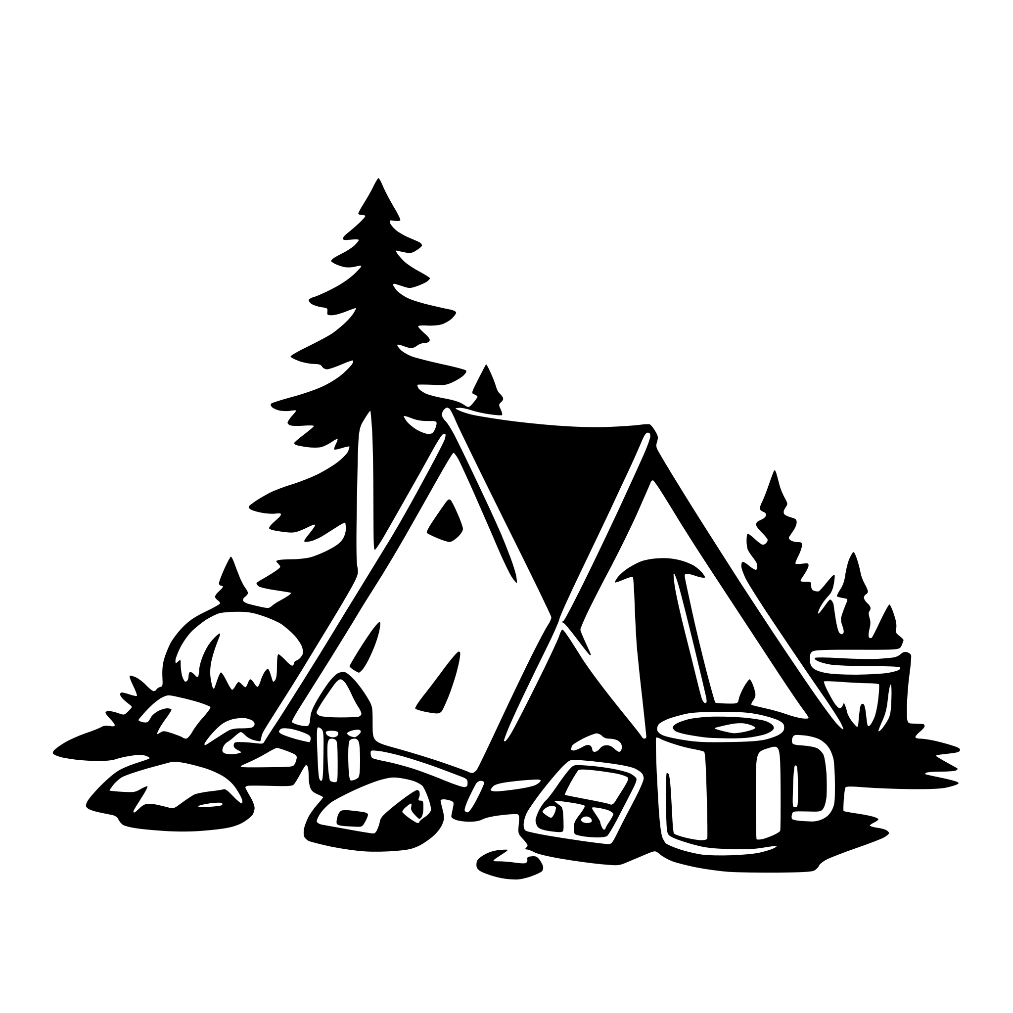 AI-generated SVG of a camping gear