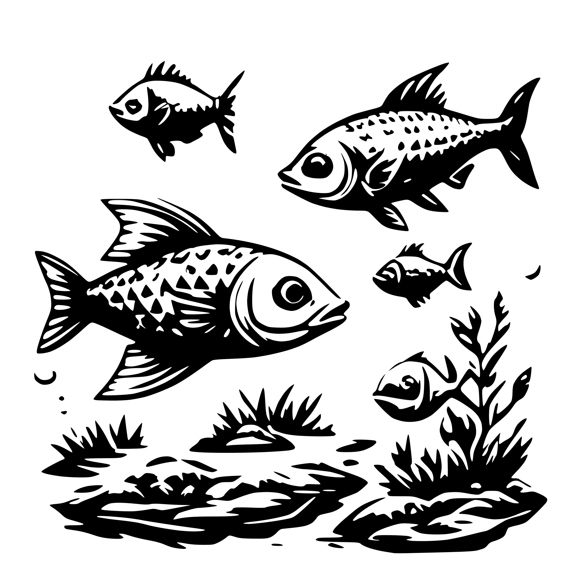 AI-generated SVG of a fishes