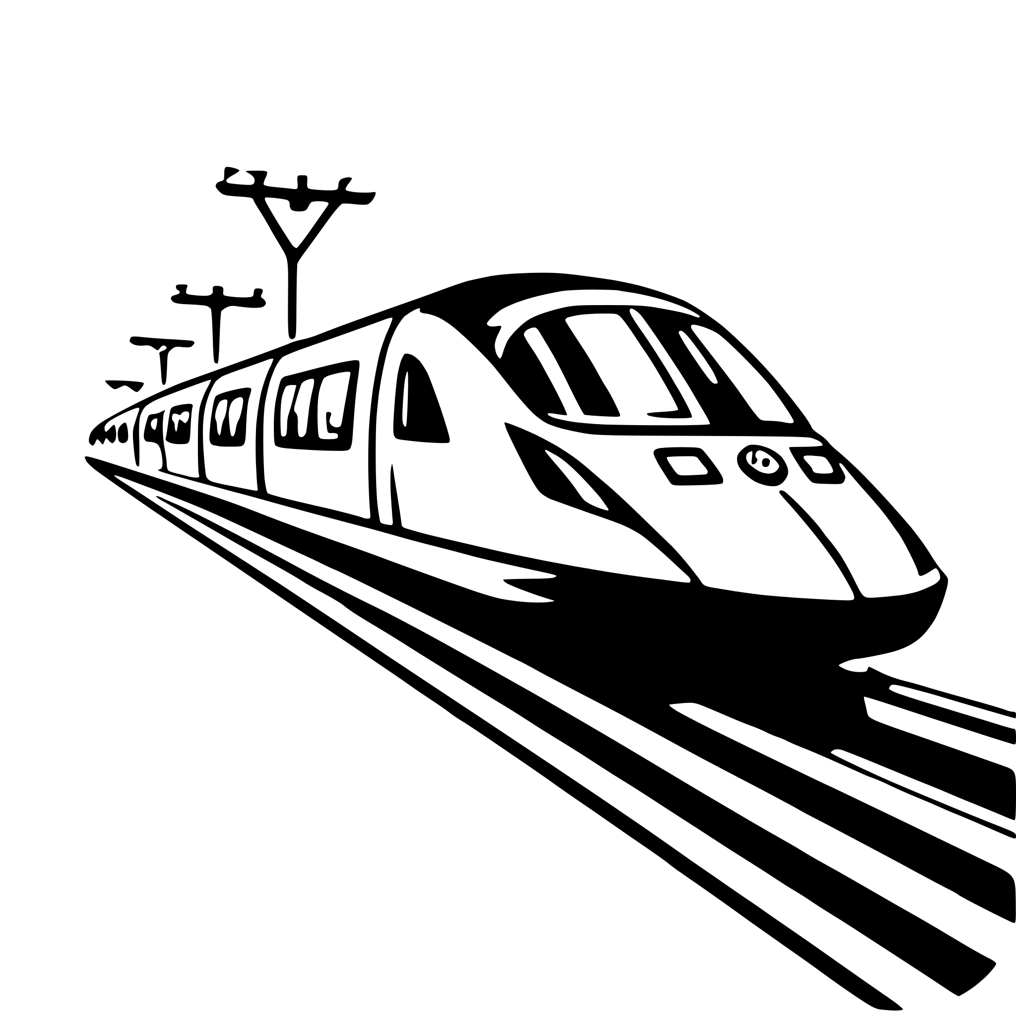 AI-generated SVG of a maglev train