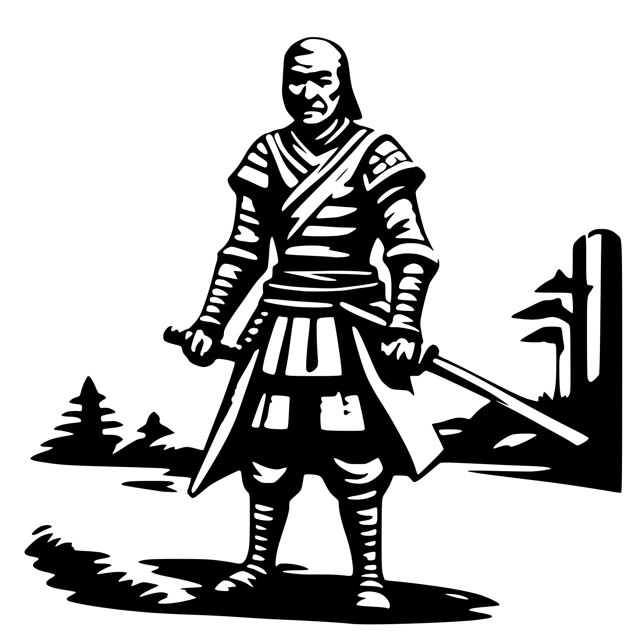 AI-generated SVG of a old samurai