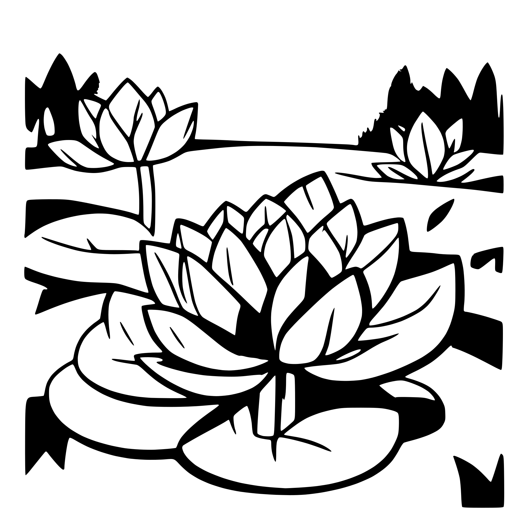 AI-generated SVG of 'Lotus in pond'