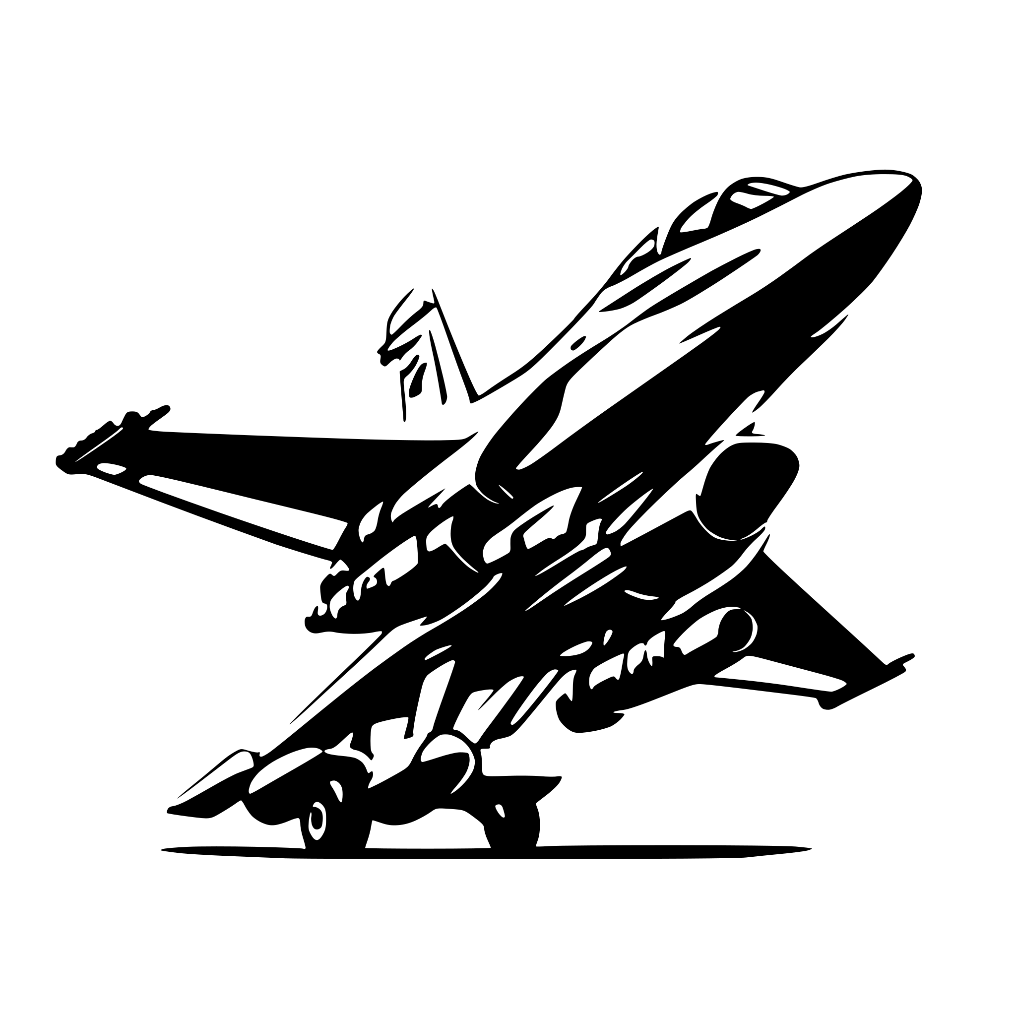 AI-generated SVG of 'fighter jet. horizontal view'