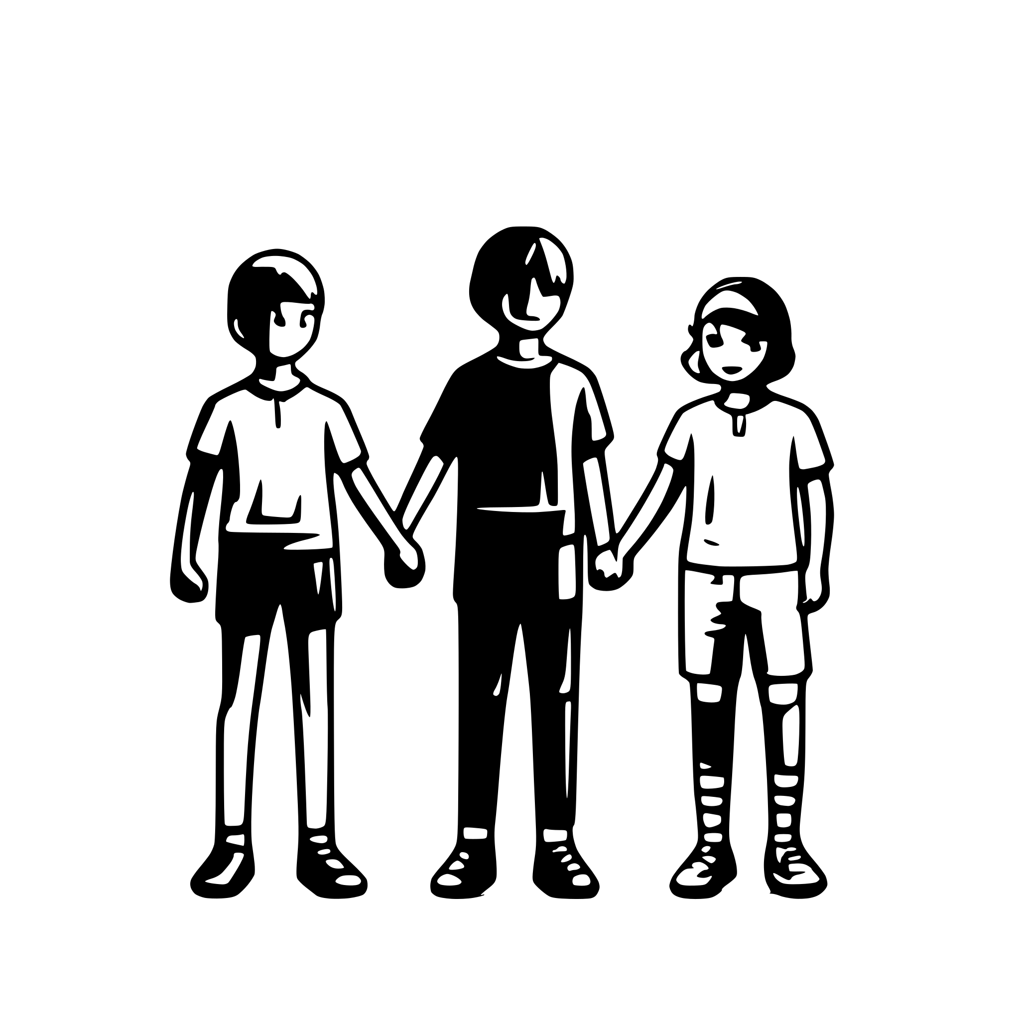AI-generated SVG of a boys forming a line and holding hands