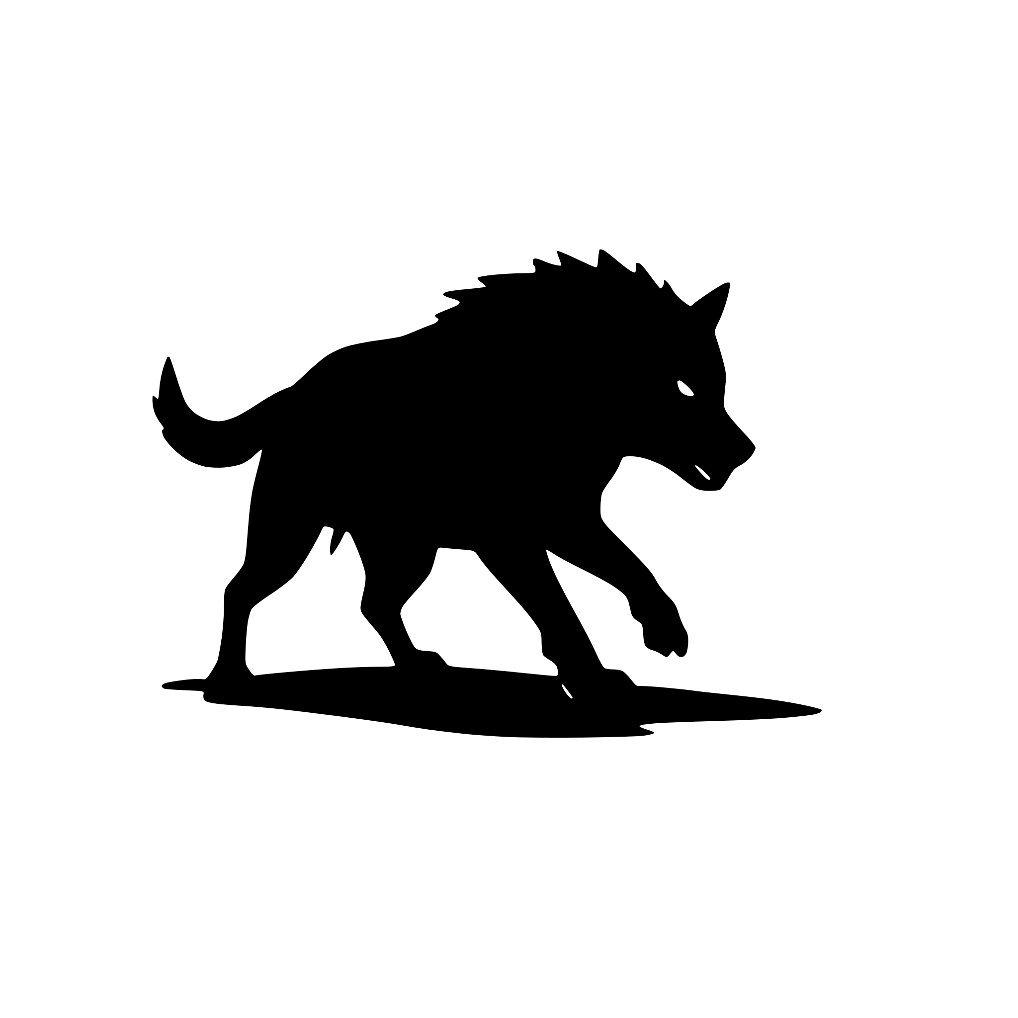 AI-generated SVG of a wolf attacking silhouette