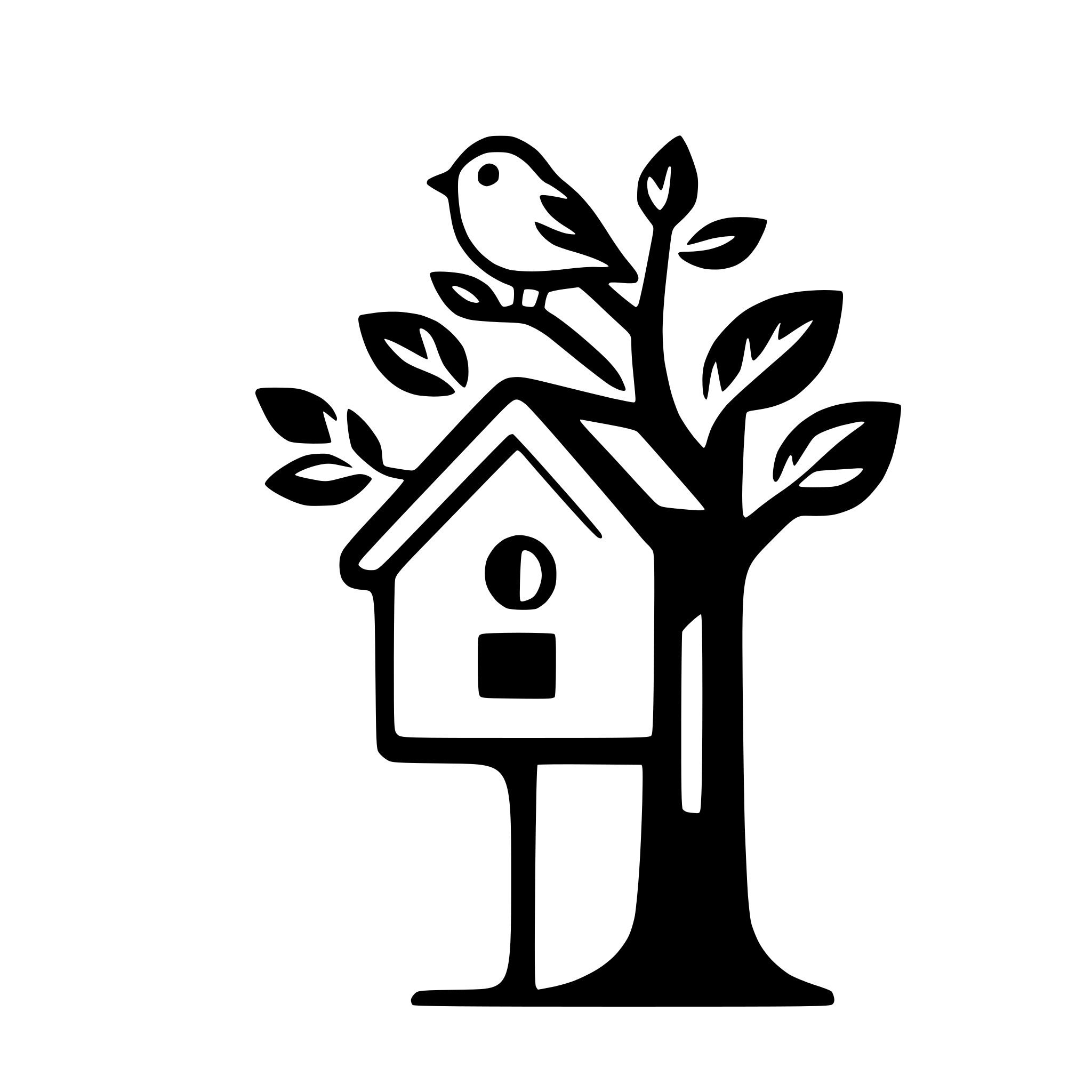 AI-generated SVG of 'tree with birdhouse'