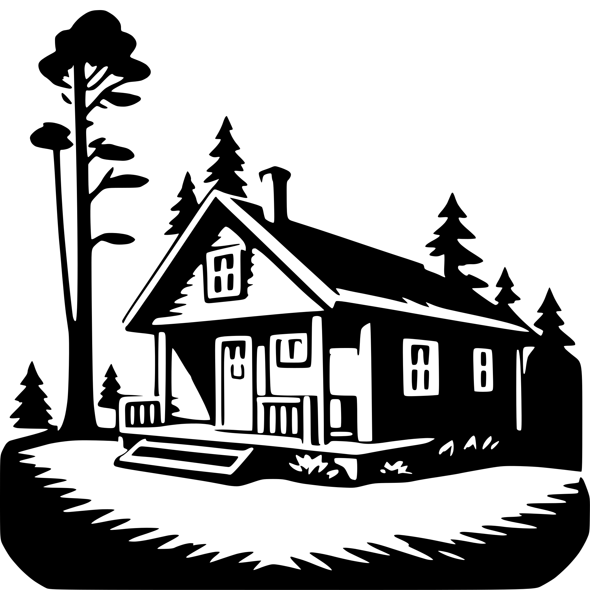 AI-generated SVG of 'forest cabin'