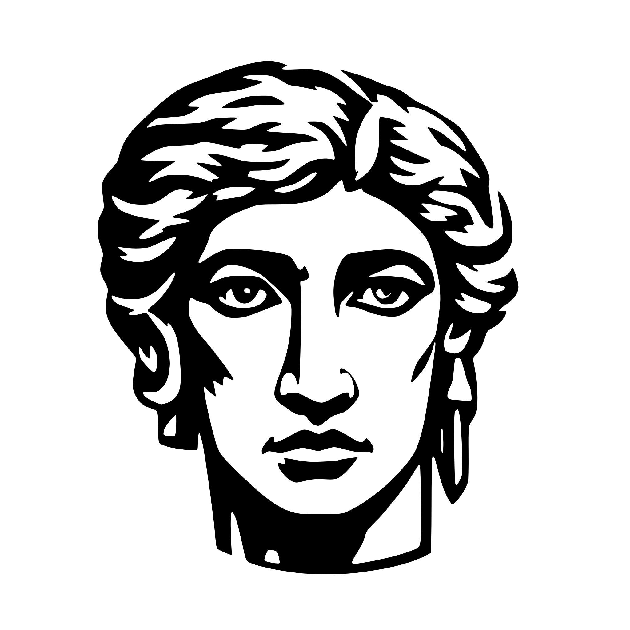 AI-generated SVG of a stoic greek face made with vectors