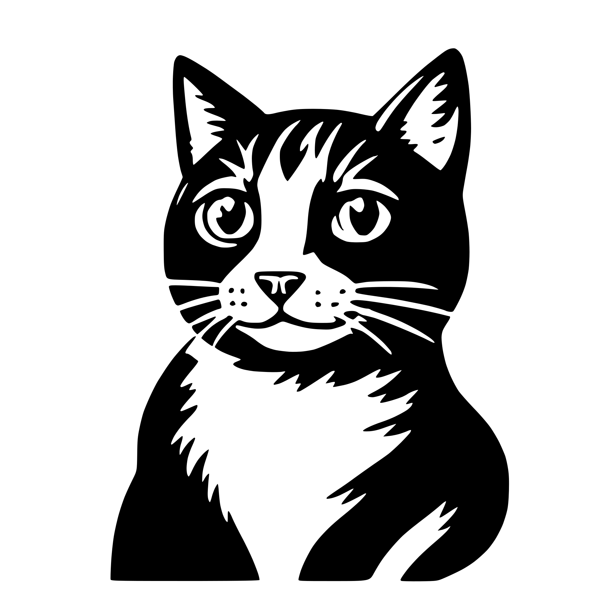 AI-generated SVG of a black cat