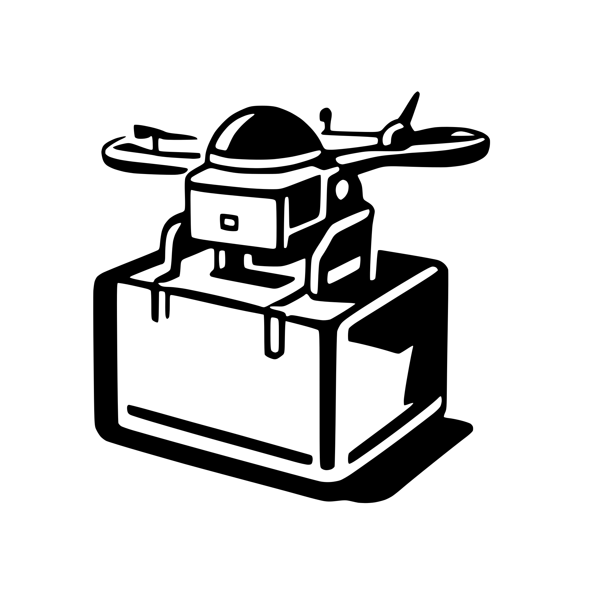 AI-generated SVG of a drone launching from a box