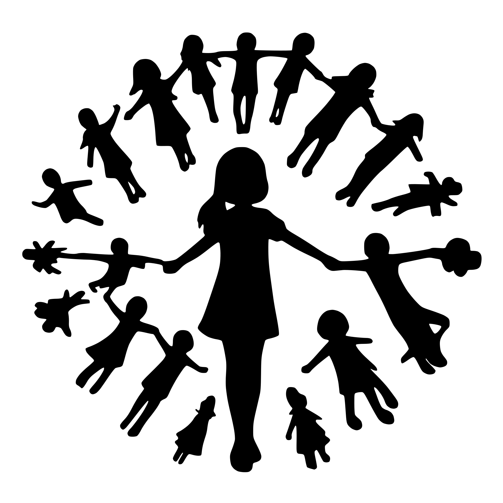 AI-generated SVG of a 10 children holding hands and the world