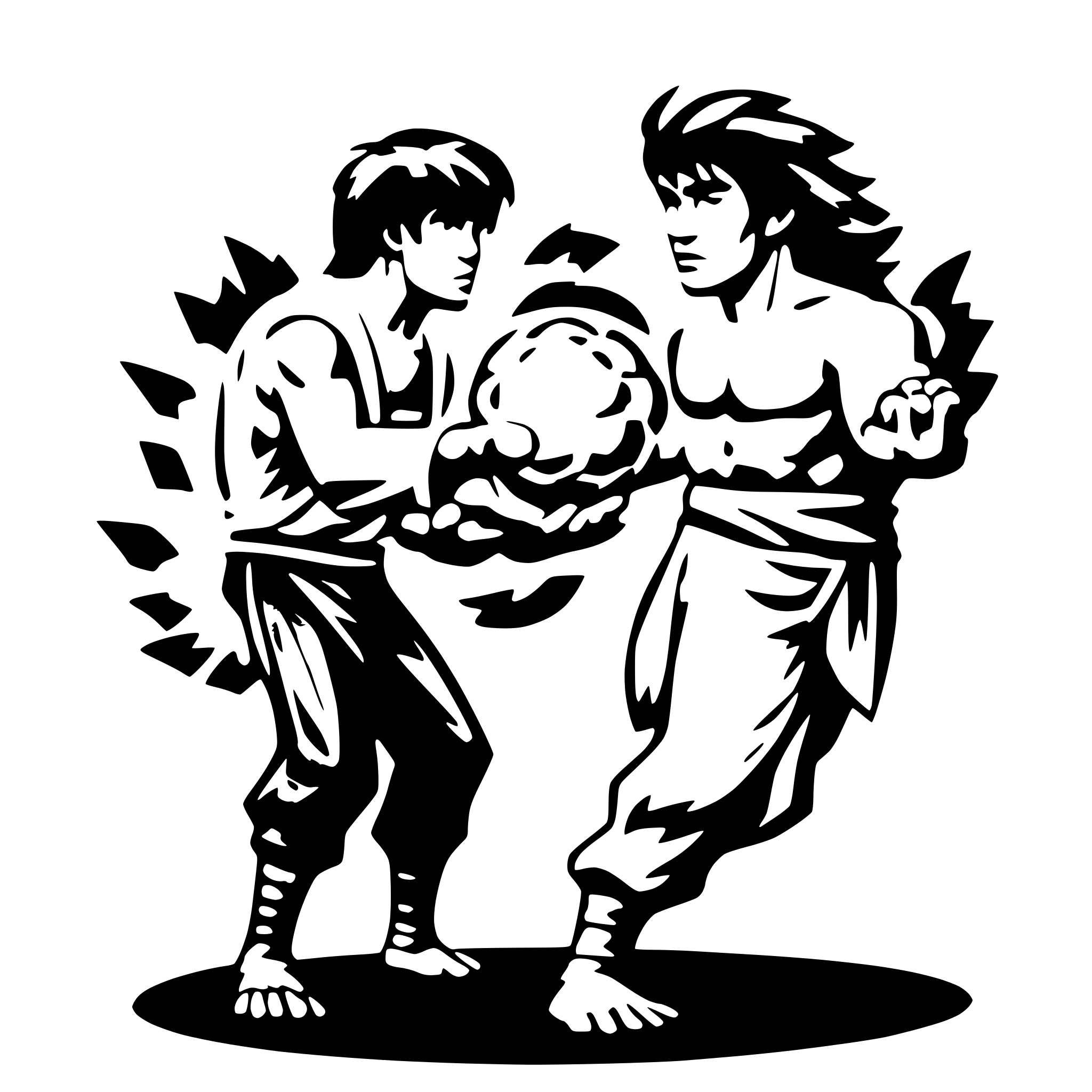 AI-generated SVG of a Ryu and Ken Fireballs