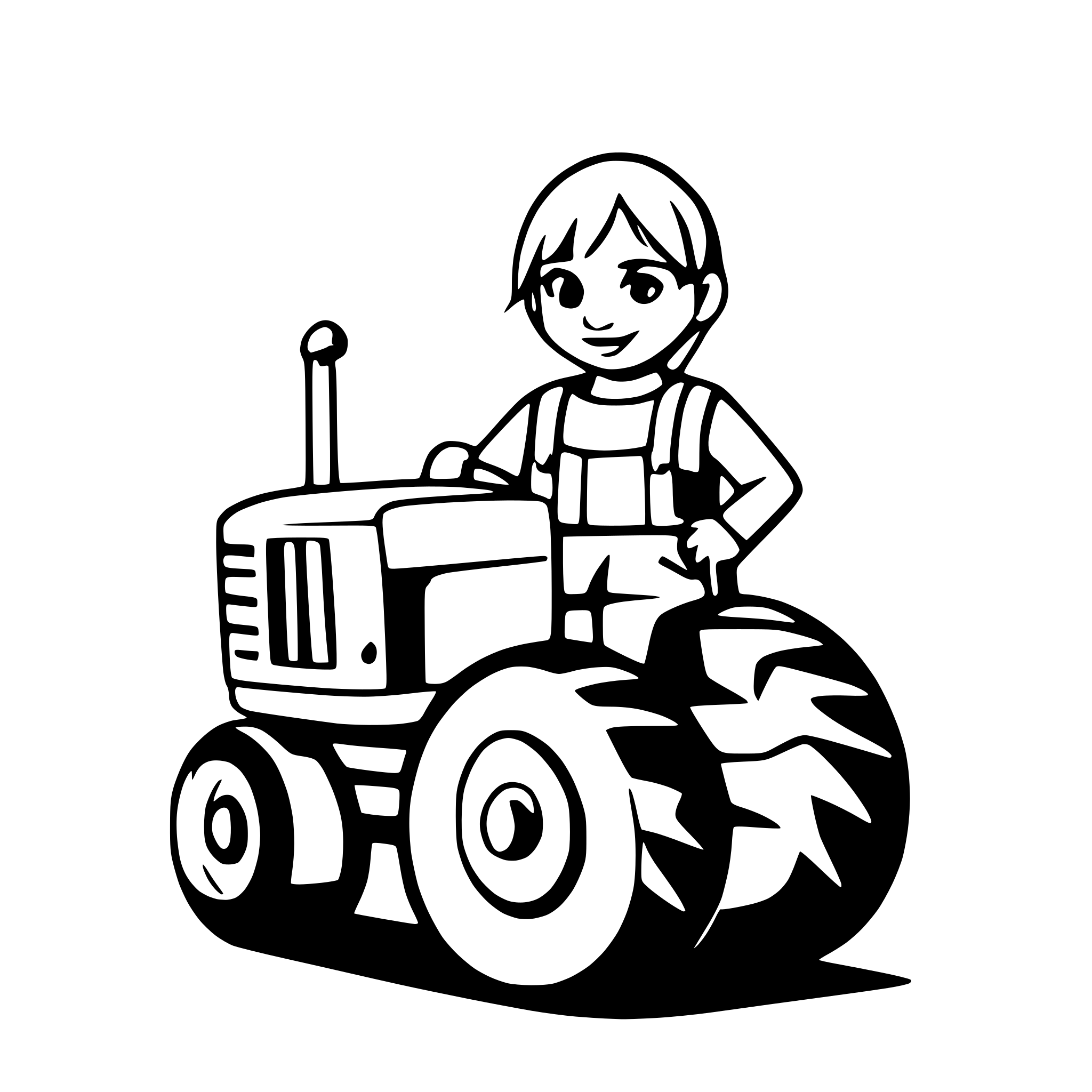 AI-generated SVG of 'simply tractor from profile'