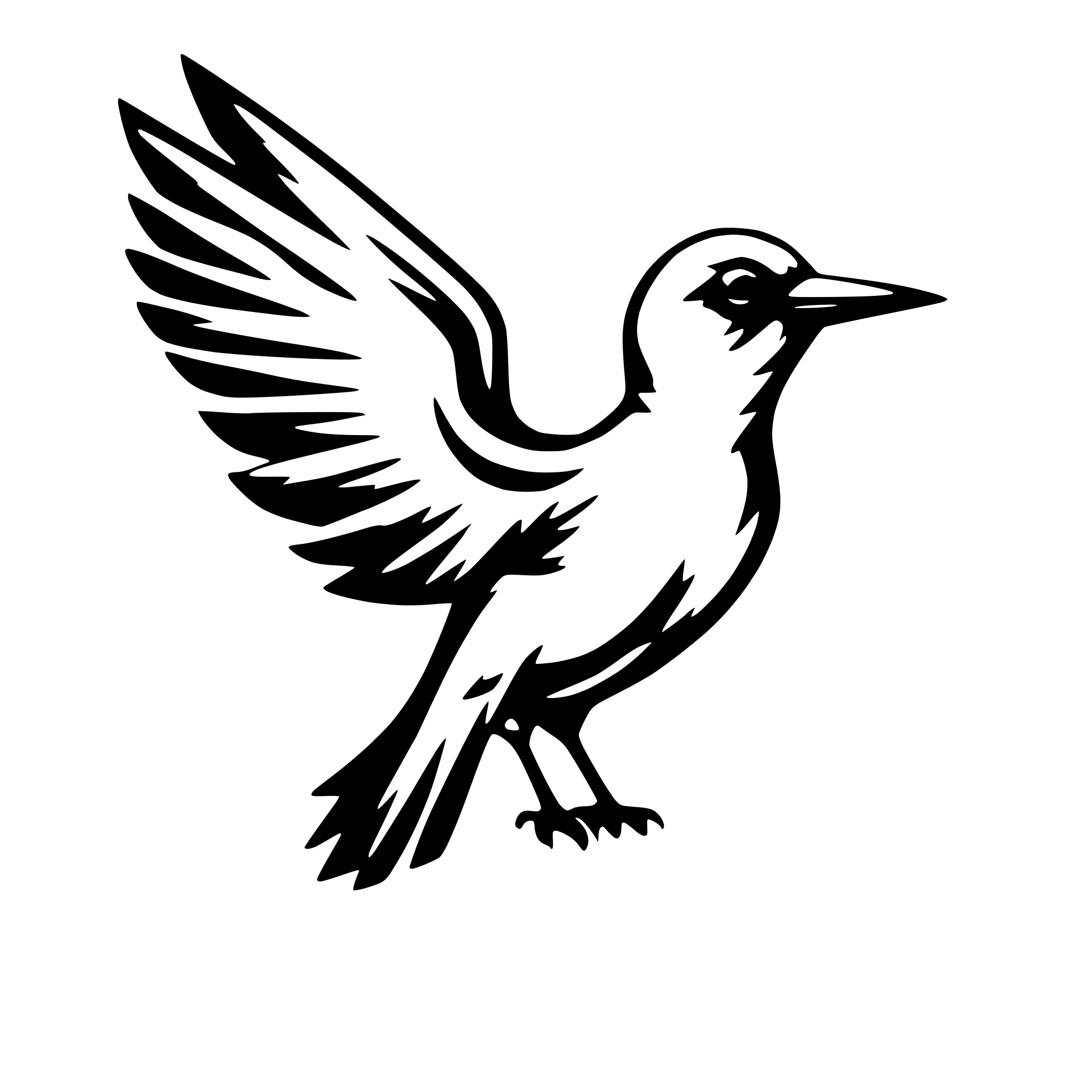 AI-generated SVG of a bird with one wing fanned out to the right. soft lines AI-generated SVG of a bird with one wing fanned out to the right. soft lines