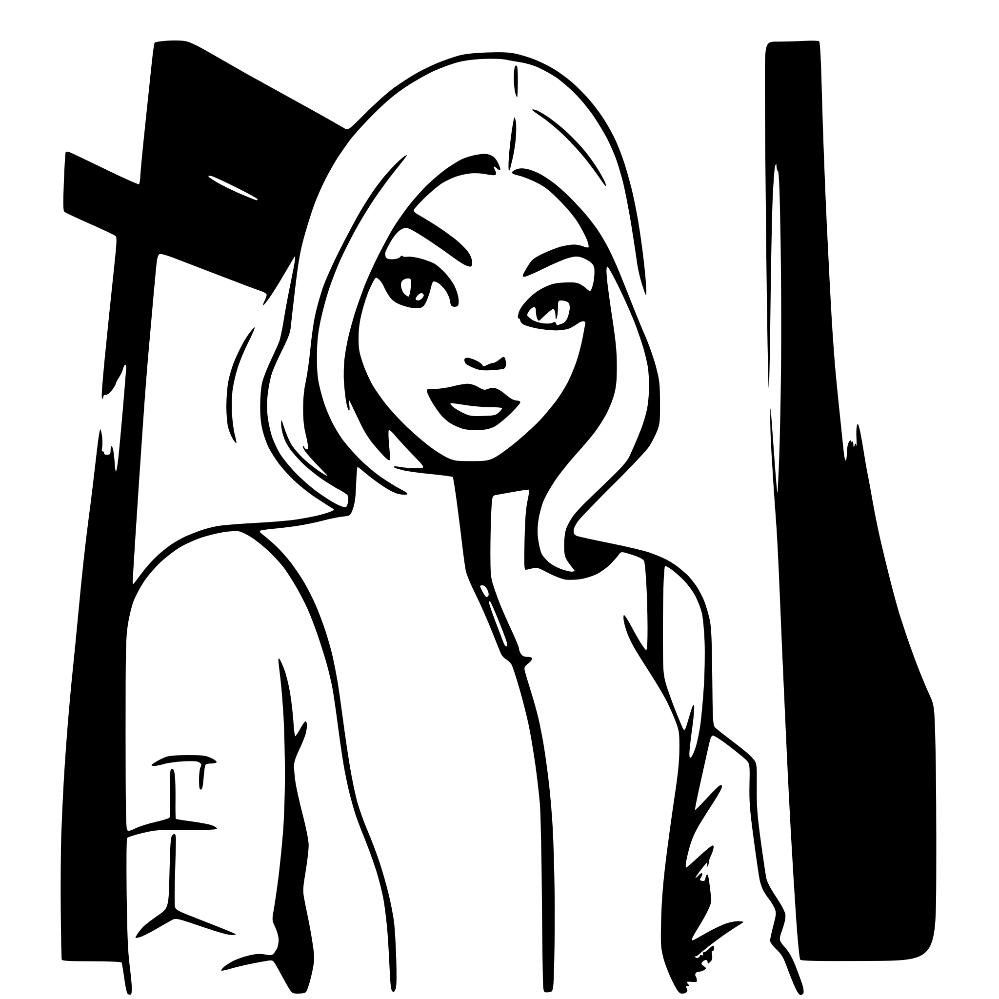 AI-generated SVG of a young woman wearing a futuristic grey jumpsuit AI-generated SVG of a young woman wearing a futuristic grey jumpsuit