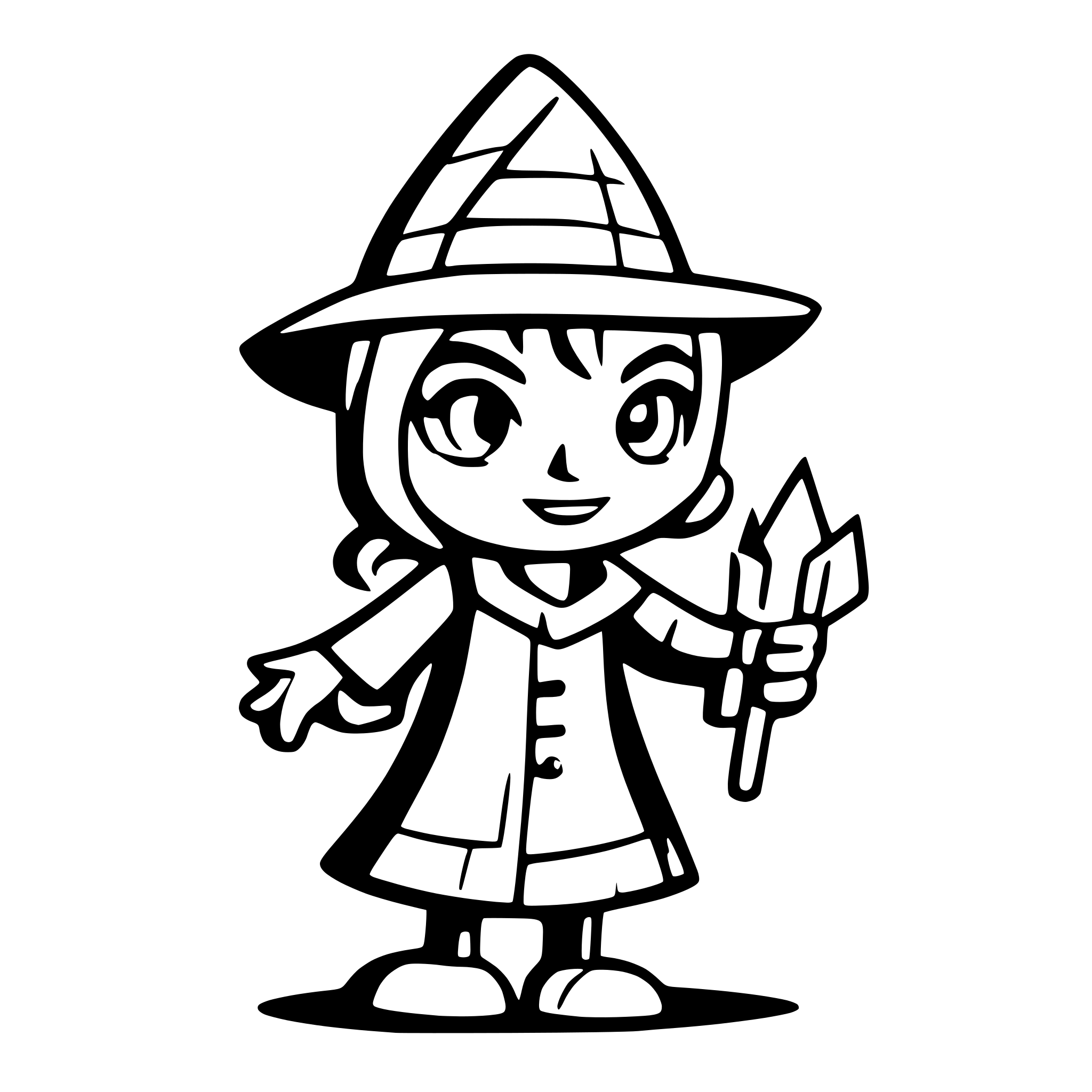 AI-generated SVG of a wizard drawn with circuits lines cartoonish