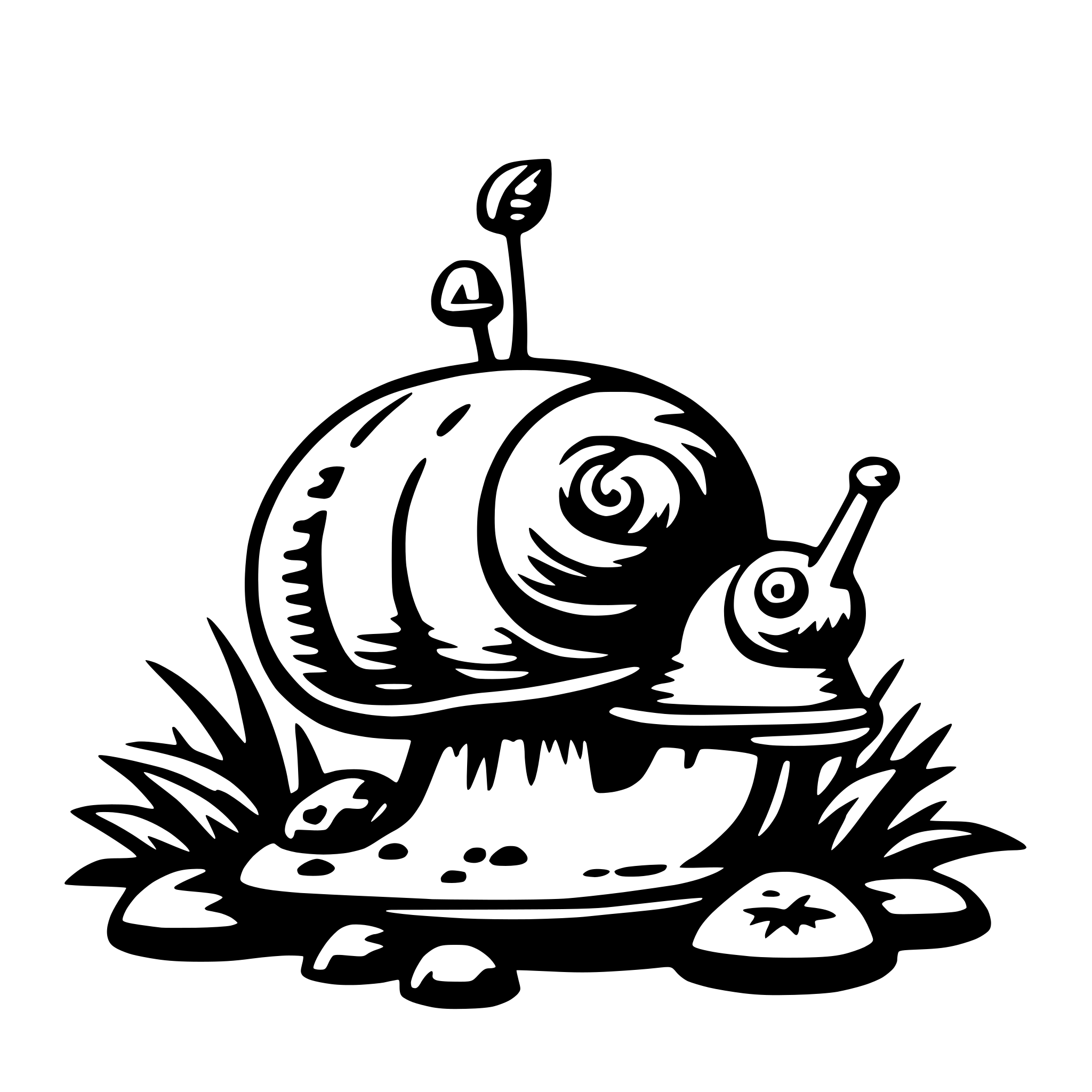 AI-generated SVG of a snail on mushroom