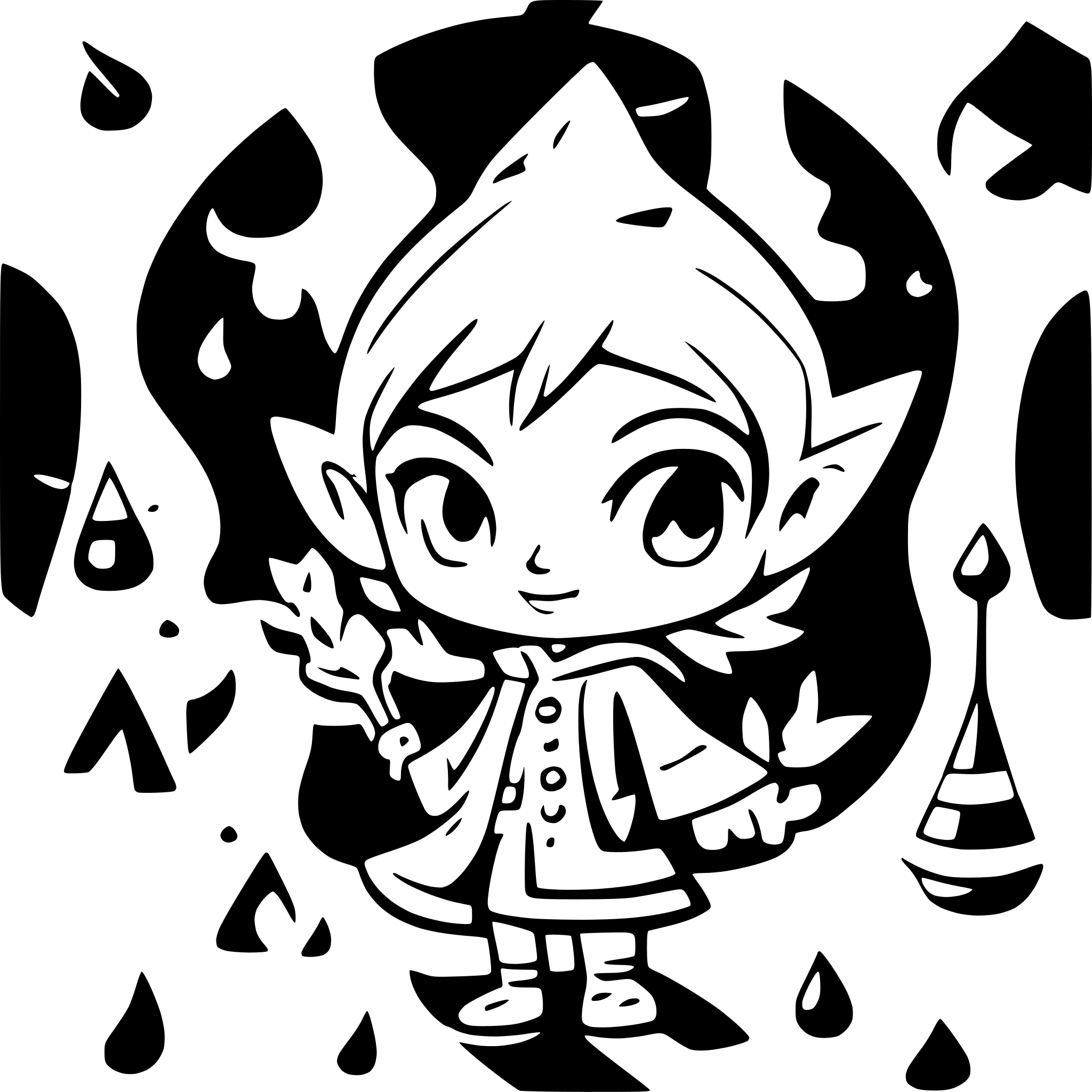 AI-generated SVG of a cute boy wizard with color