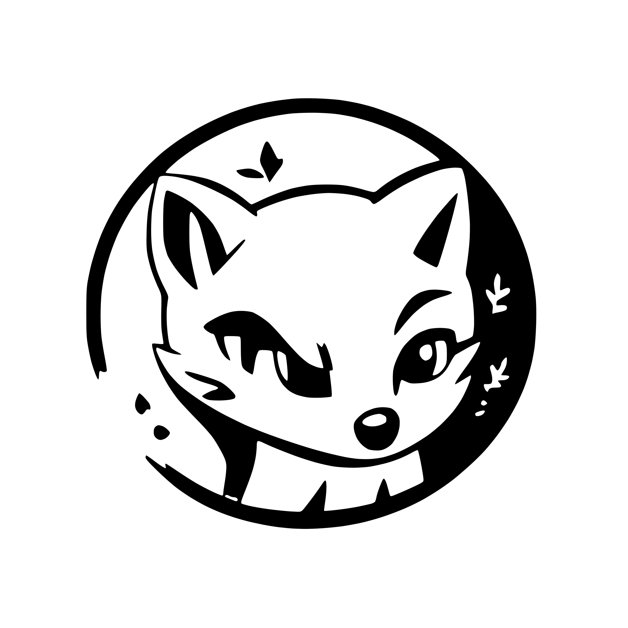 AI-generated SVG of 'snowflake with round fox face'