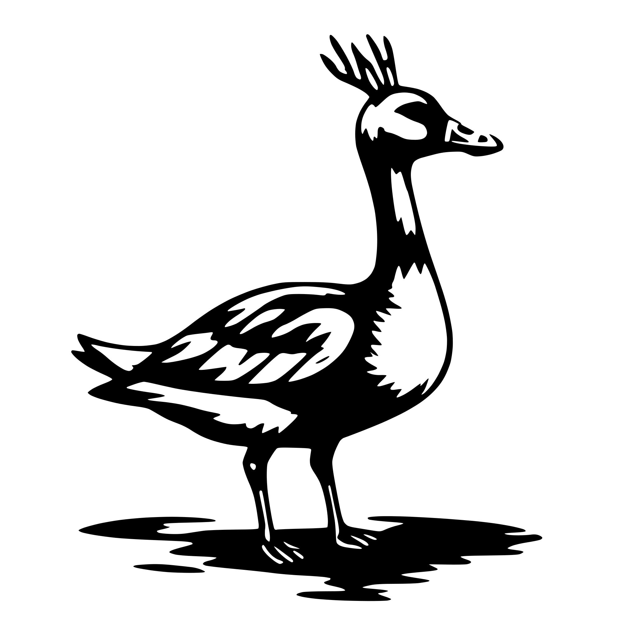 AI-generated SVG of 'a goose with antlers'