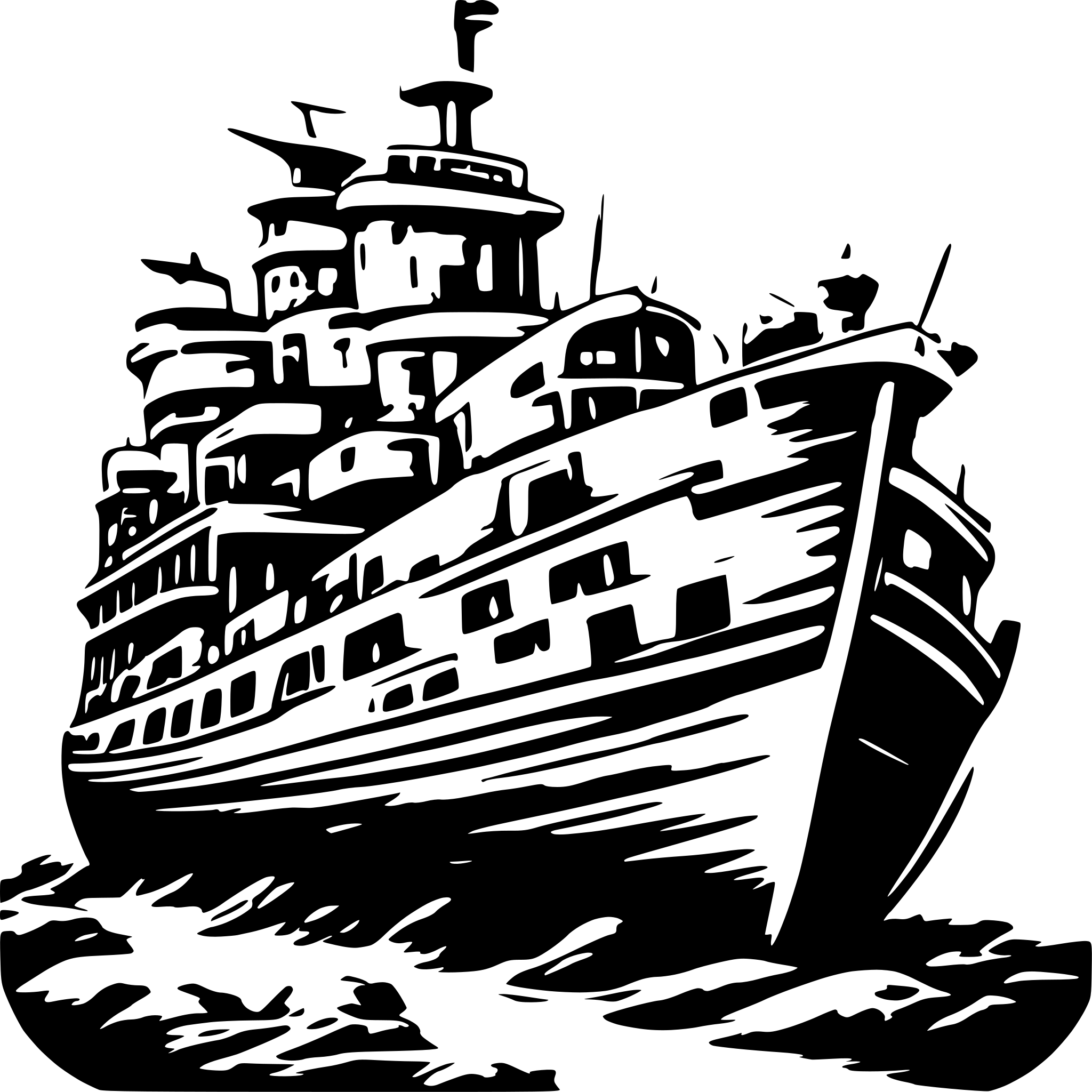 AI-generated SVG of a wrecked ship