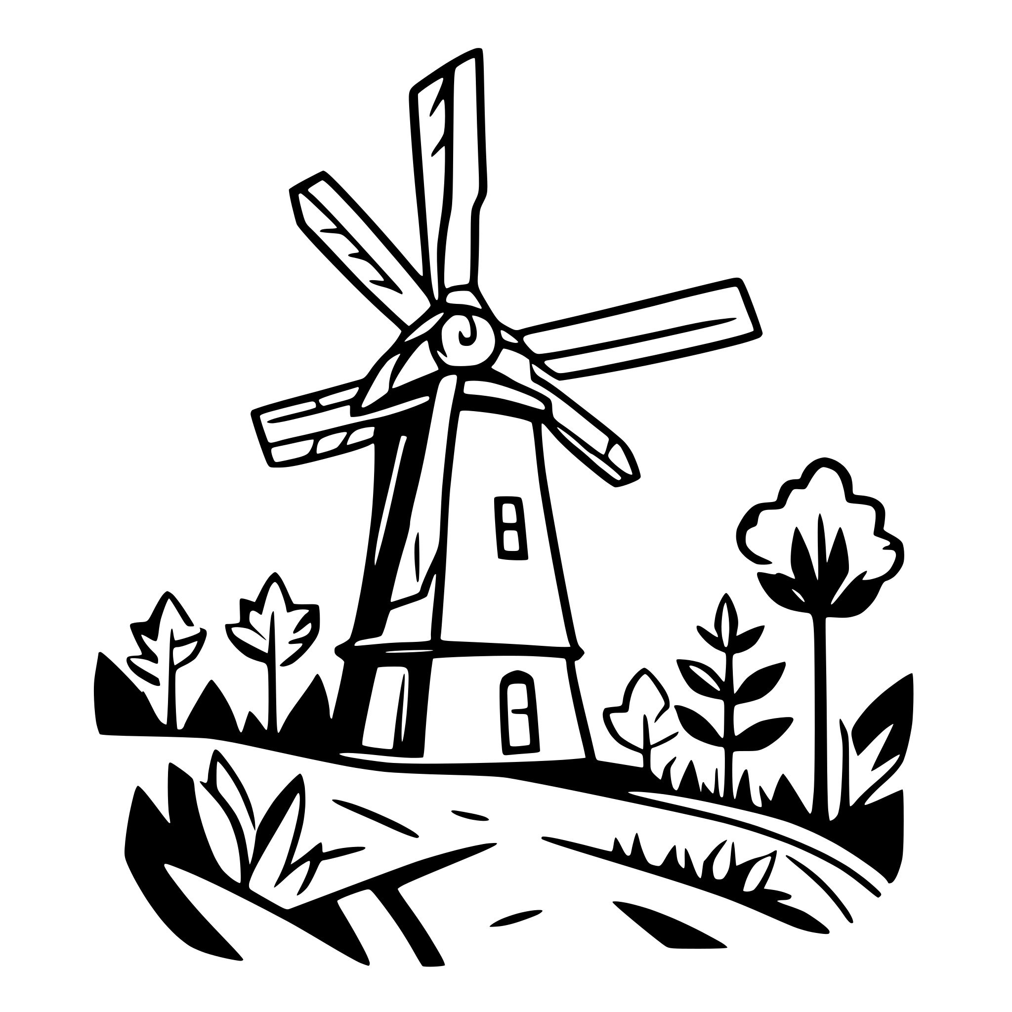 AI-generated SVG of a Windmühle