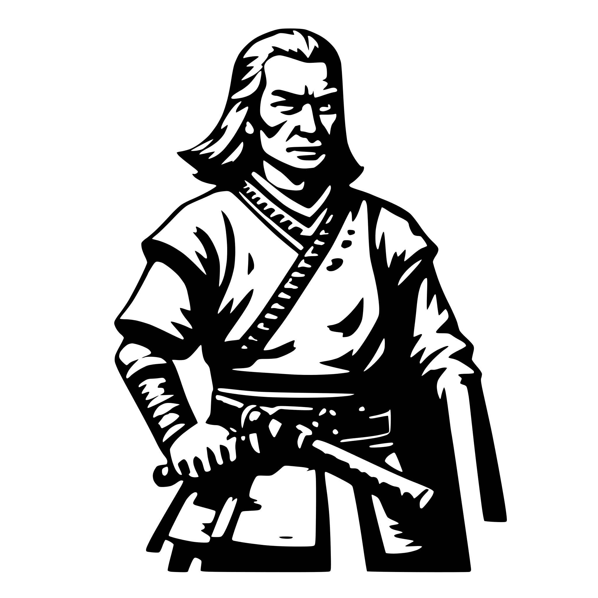 AI-generated SVG of a old samurai