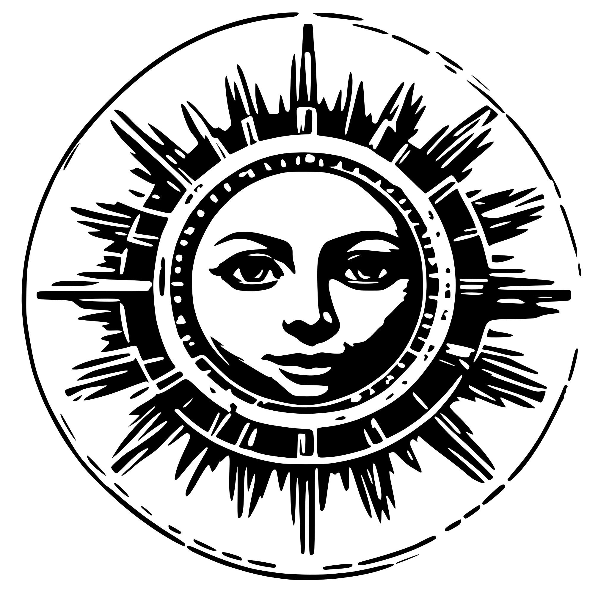 AI-generated SVG of 'sun made from circuit'