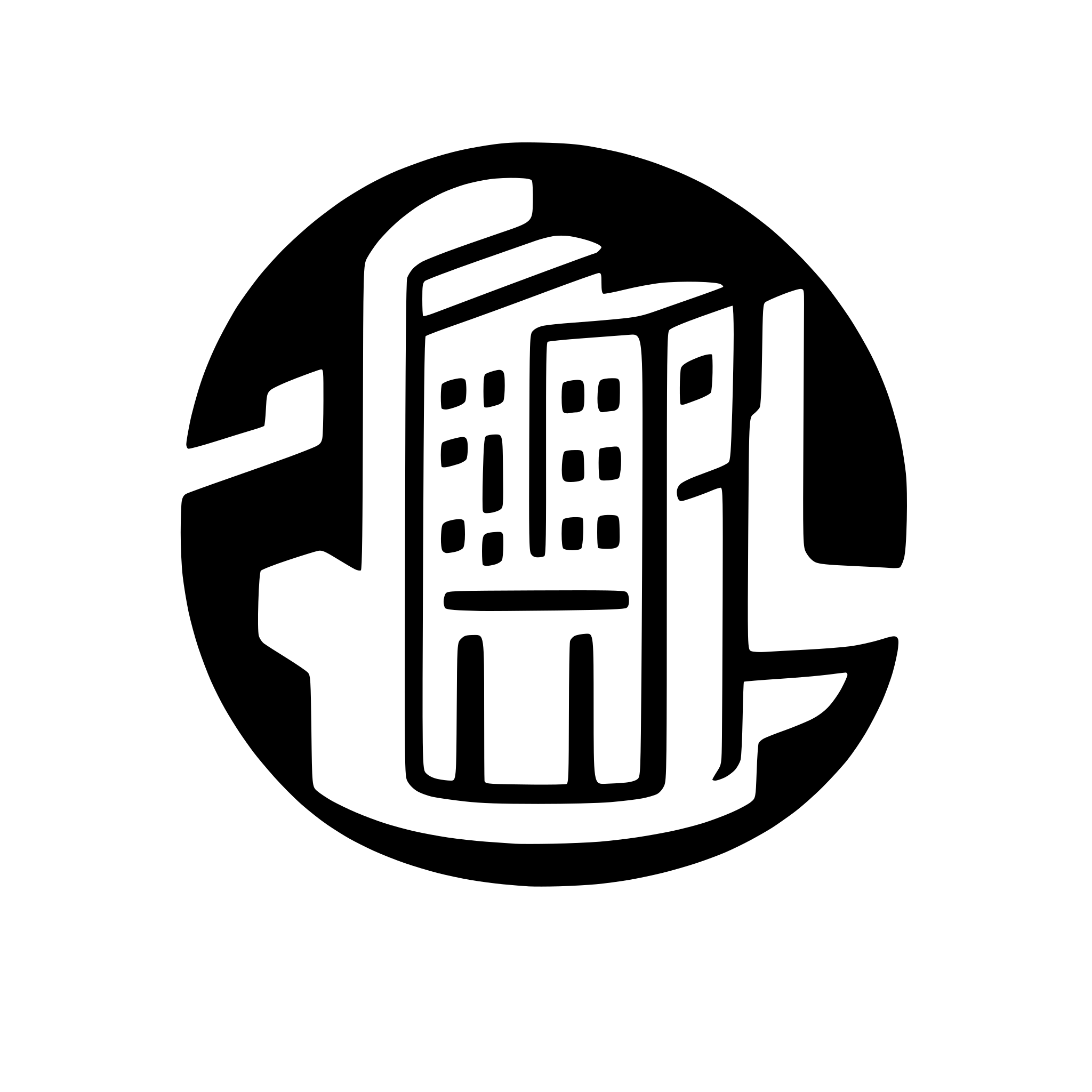 AI-generated SVG of a Mobile app icon. Modern and sleek. Include several apartment buildings. Concept of "sharing", "community".