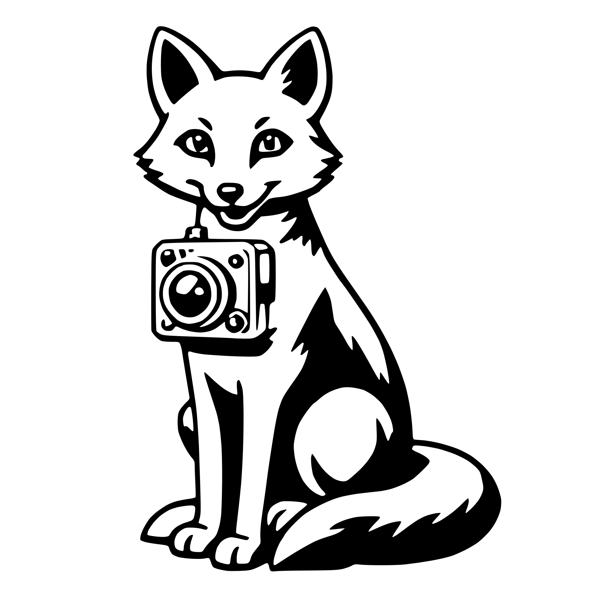 AI-generated SVG of a fox with camera