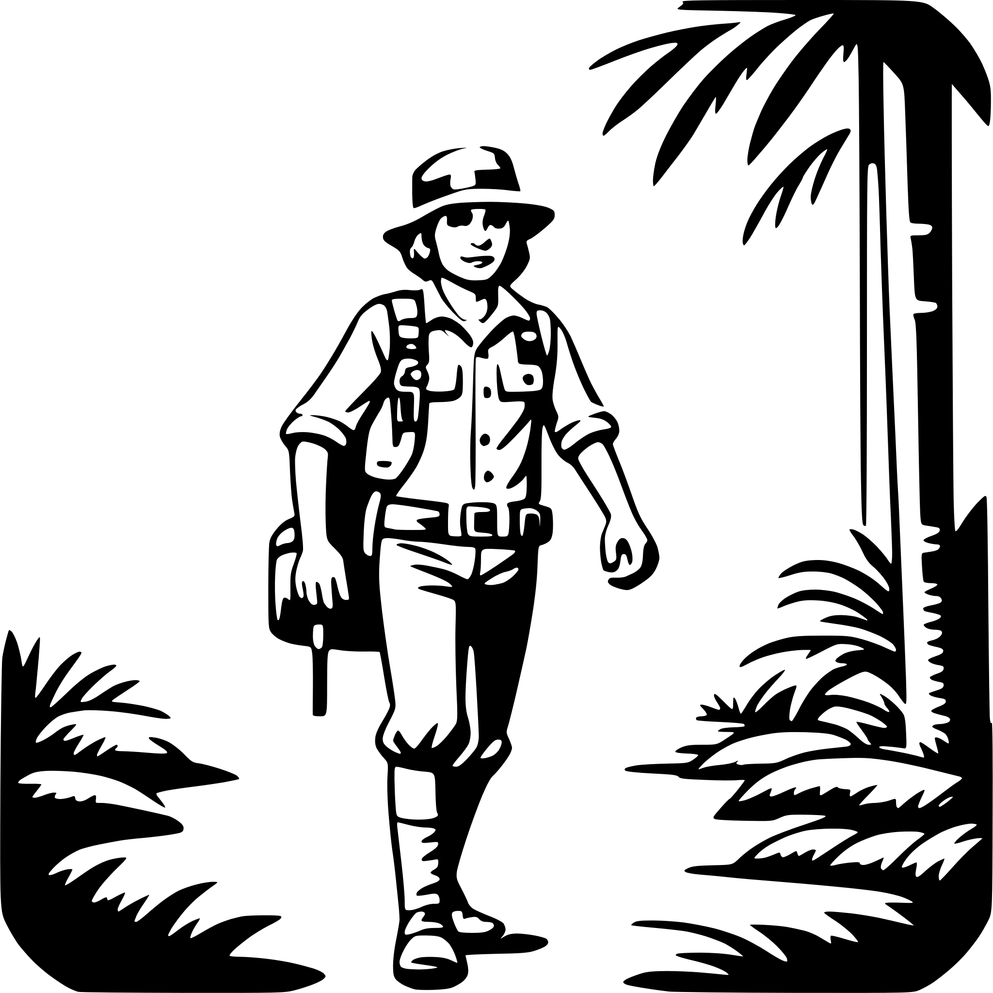 AI-generated SVG of 'jungle explorer'
