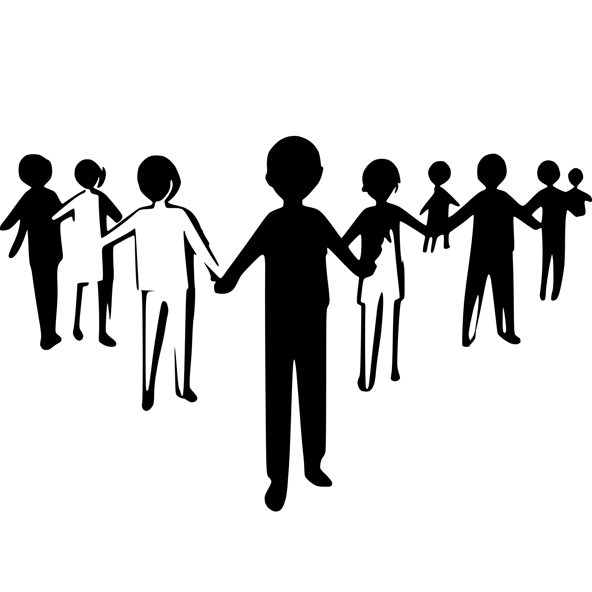 AI-generated SVG of a boys forming a line and holding hands