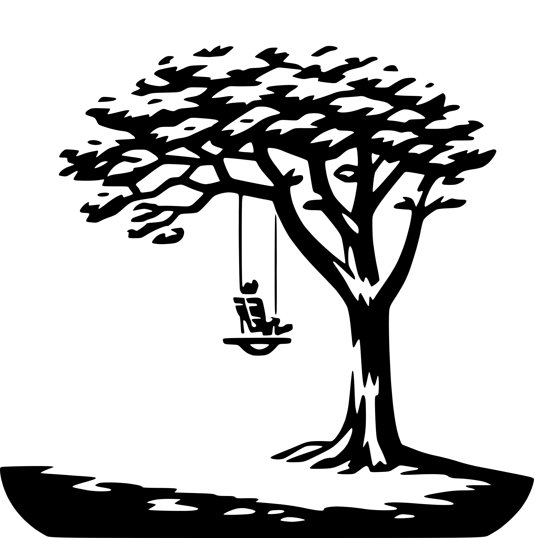 AI-generated SVG of 'tree and swing'