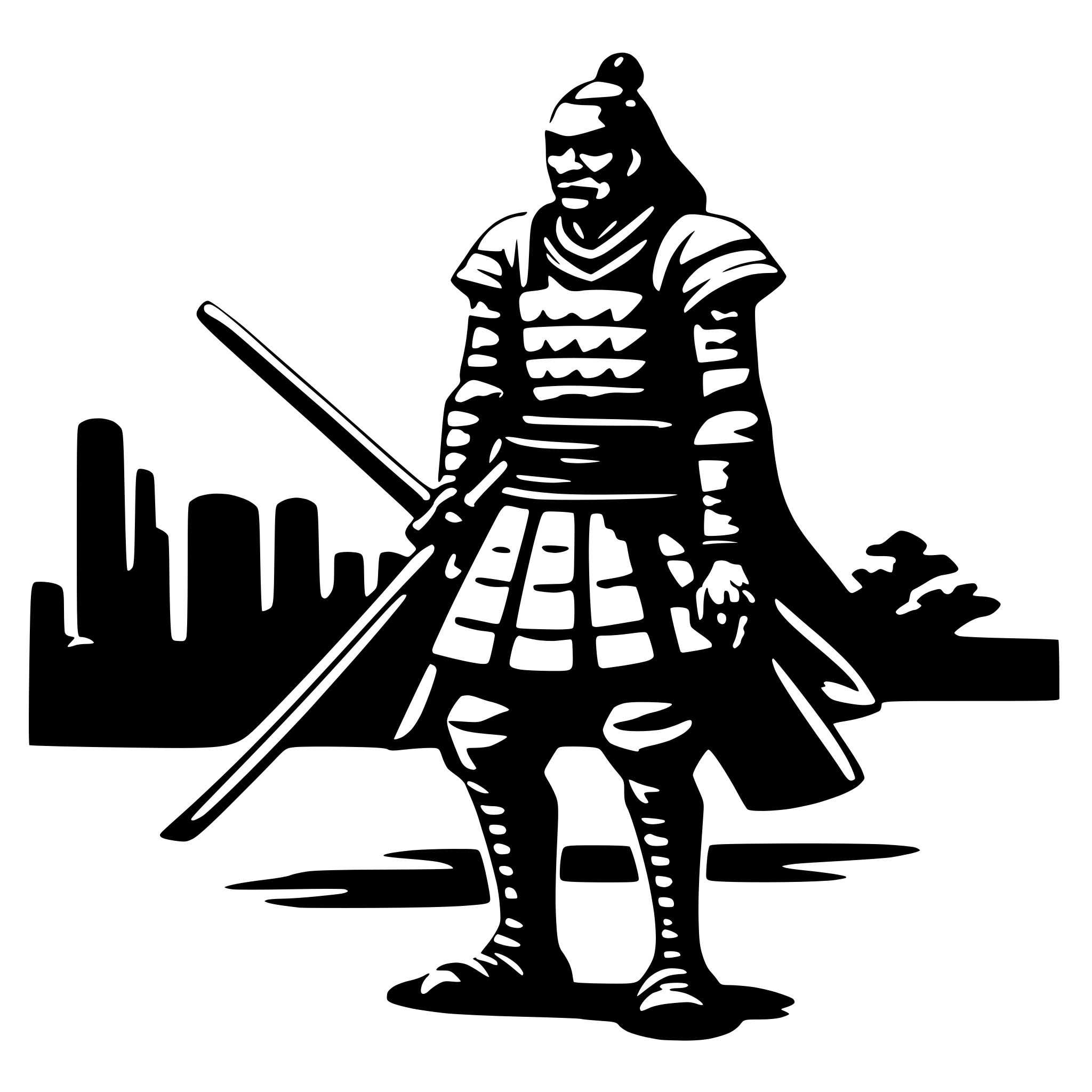 AI-generated SVG of a old samurai