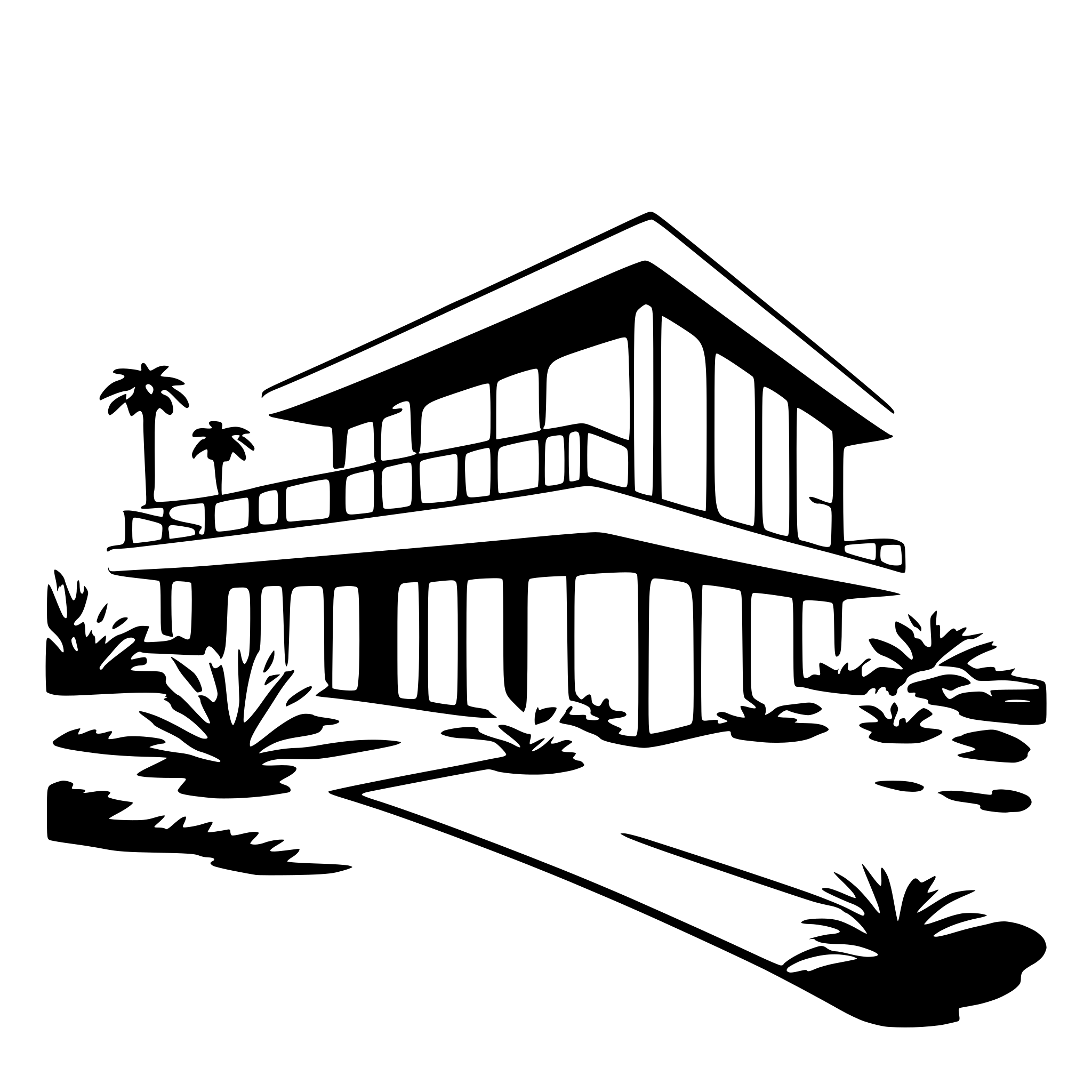 AI-generated SVG of a Palm Springs house