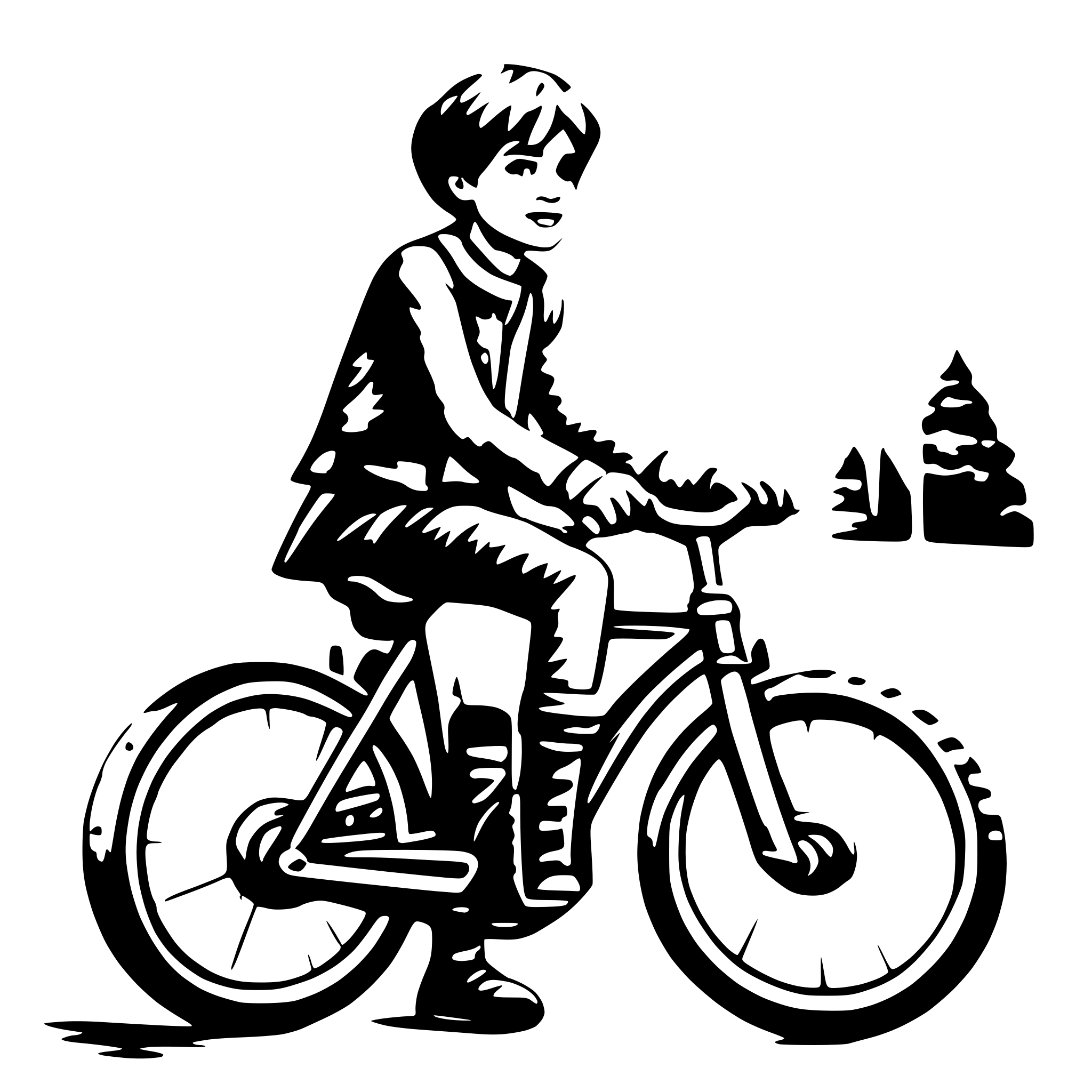 AI-generated SVG of 'illustration of a boy riding bicycle'