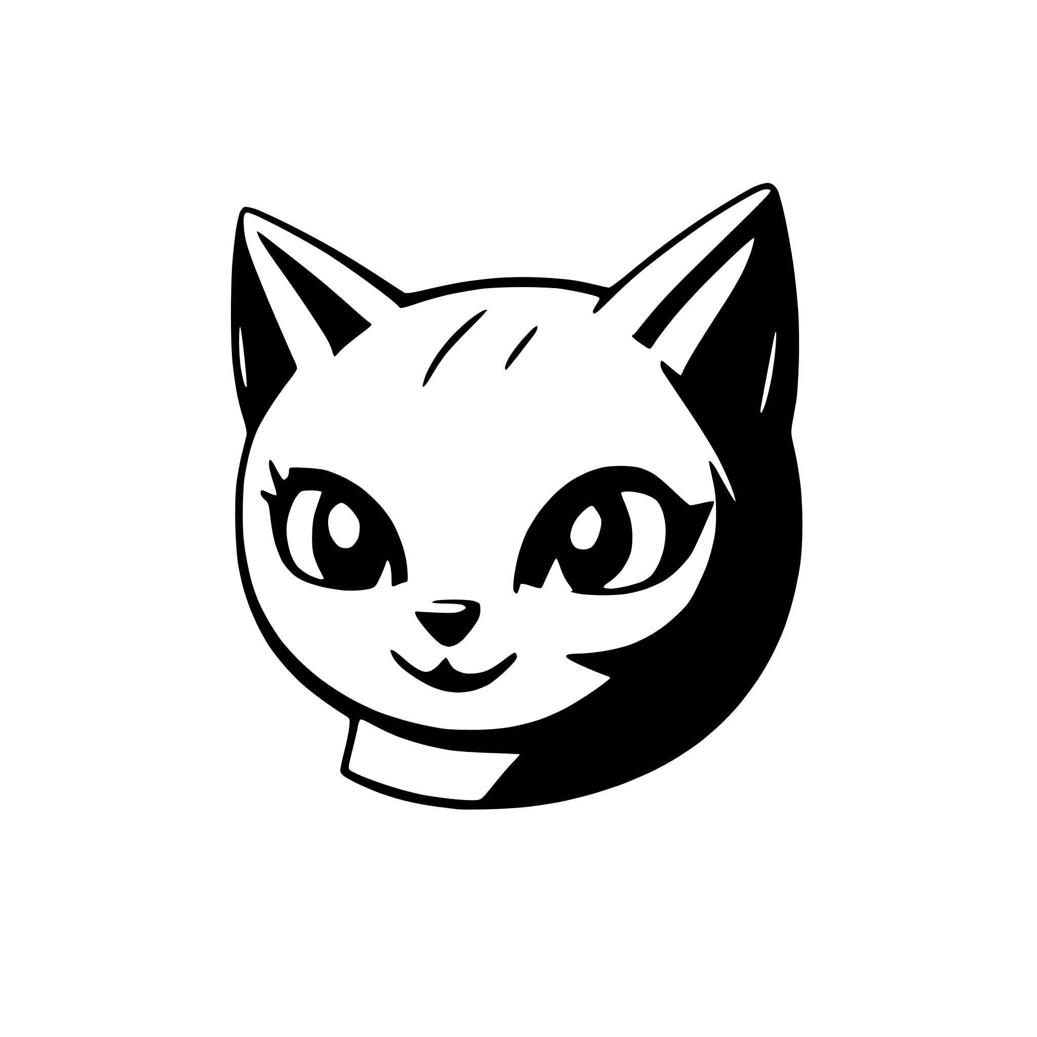 AI-generated SVG of a silhouette of cat's head