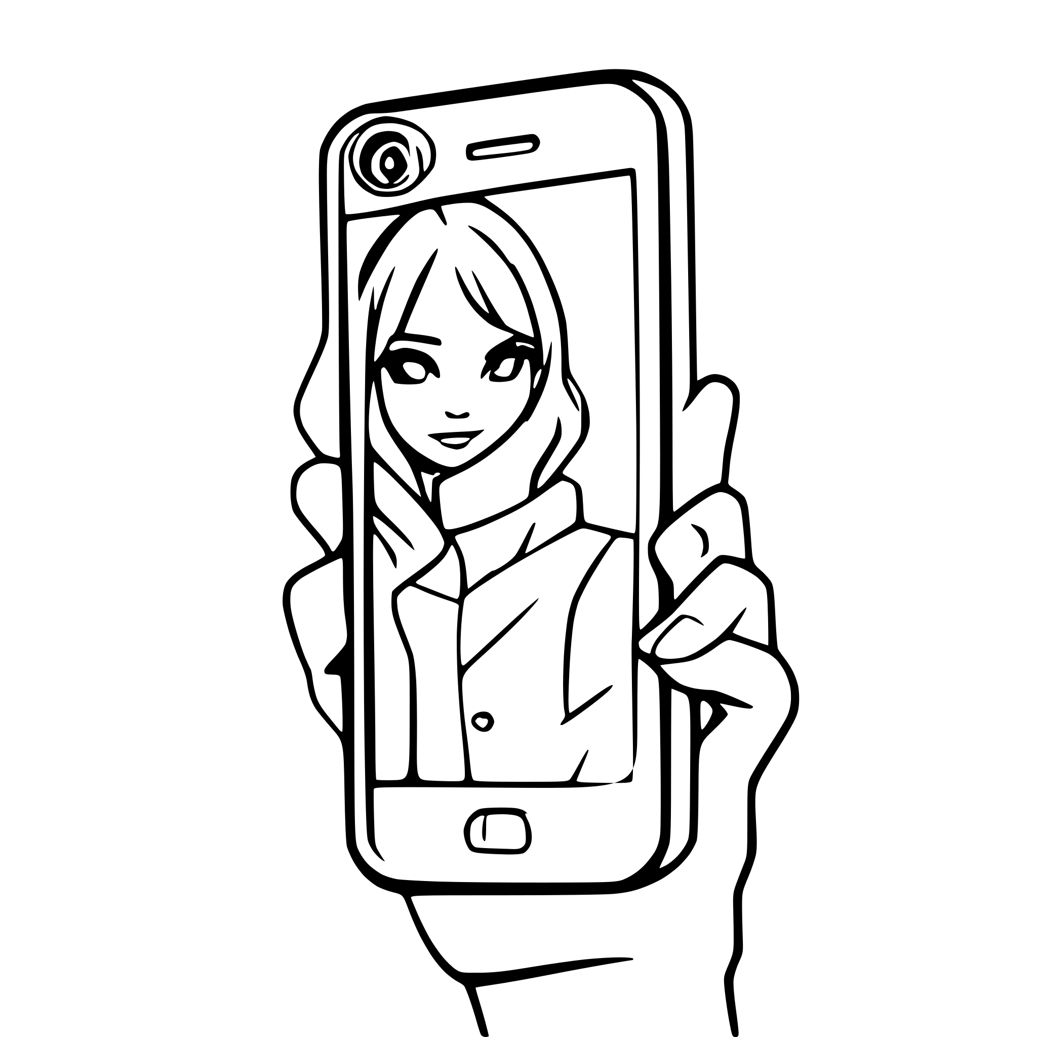 AI-generated SVG of a phone in hand