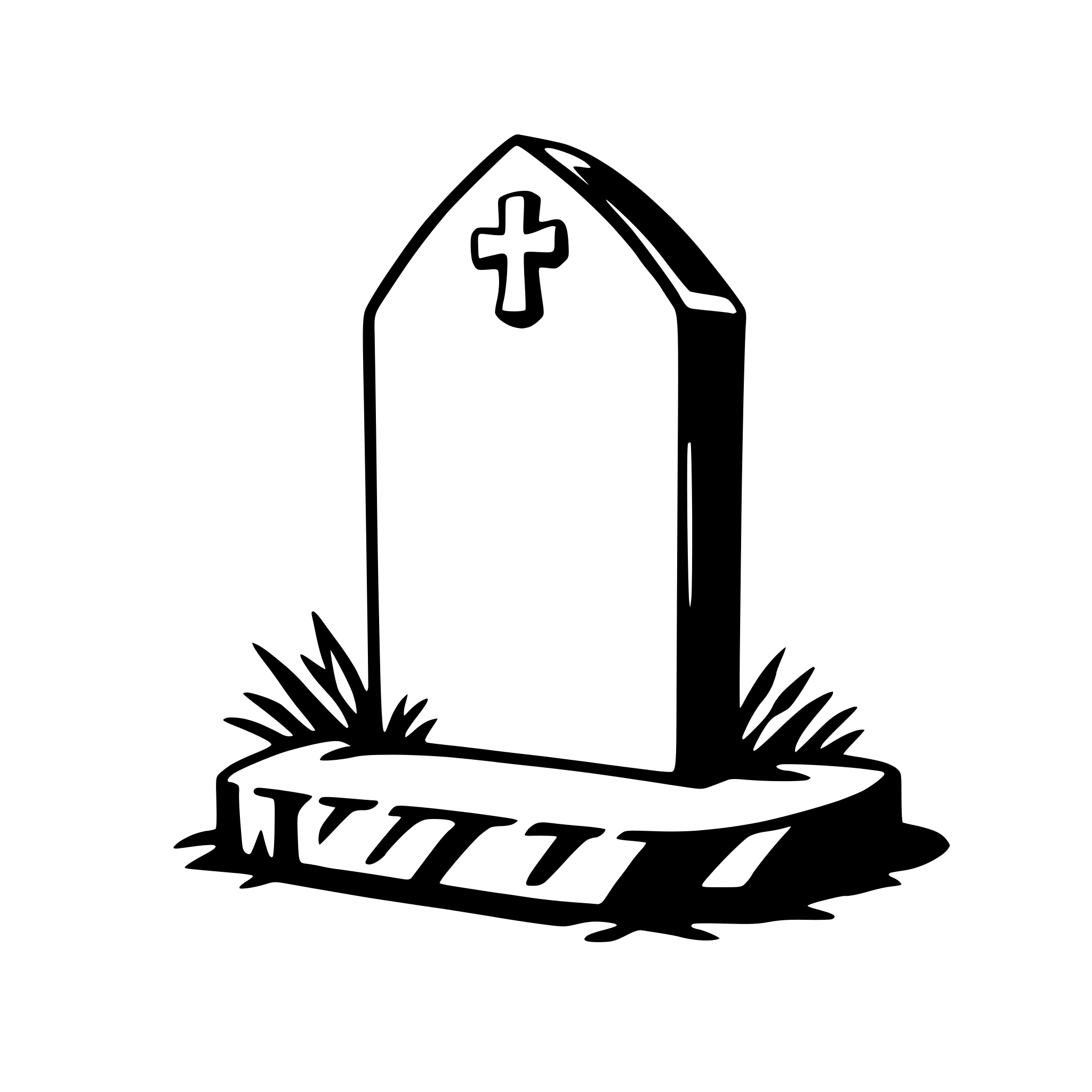 AI-generated SVG of a tombstone
