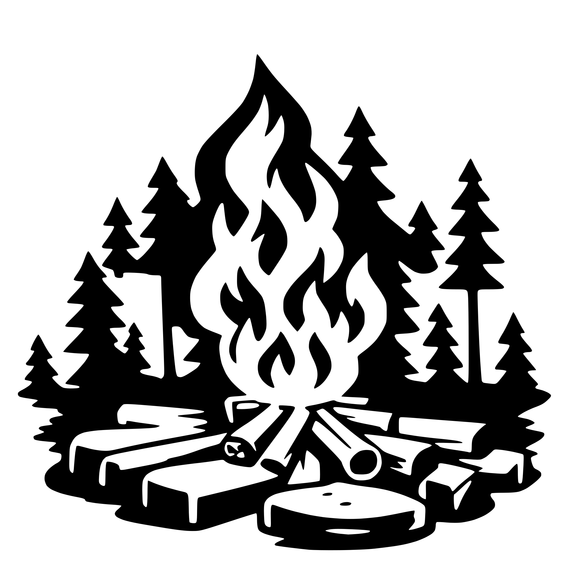 AI-generated SVG of a campfire warmth