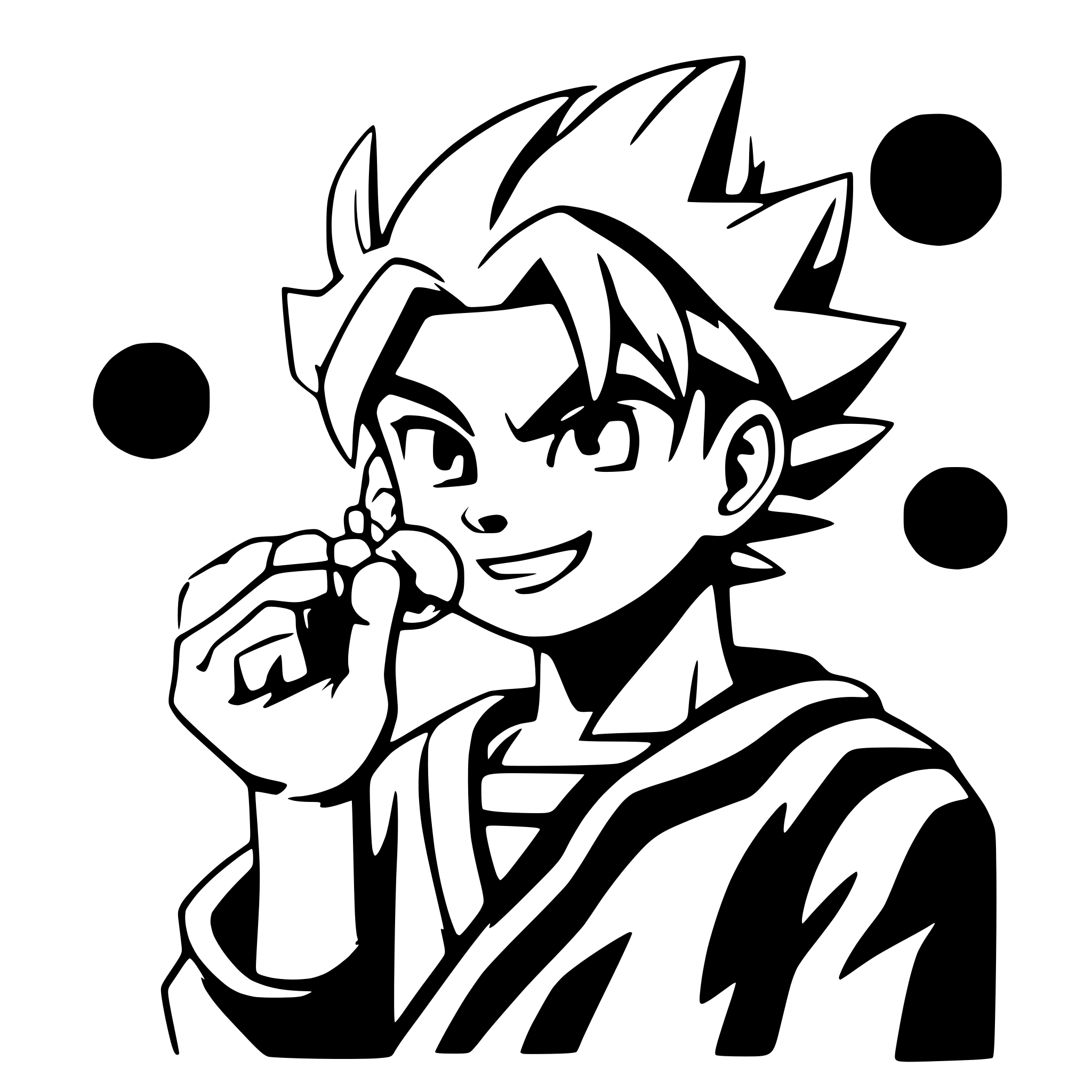 AI-generated SVG of a Son Goku from DragonballZ brushing his teeth
