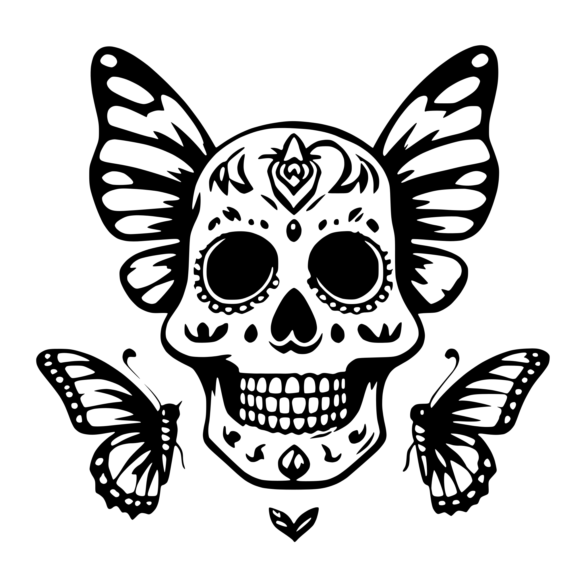 AI-generated SVG of 'Sugar skull butterfly'